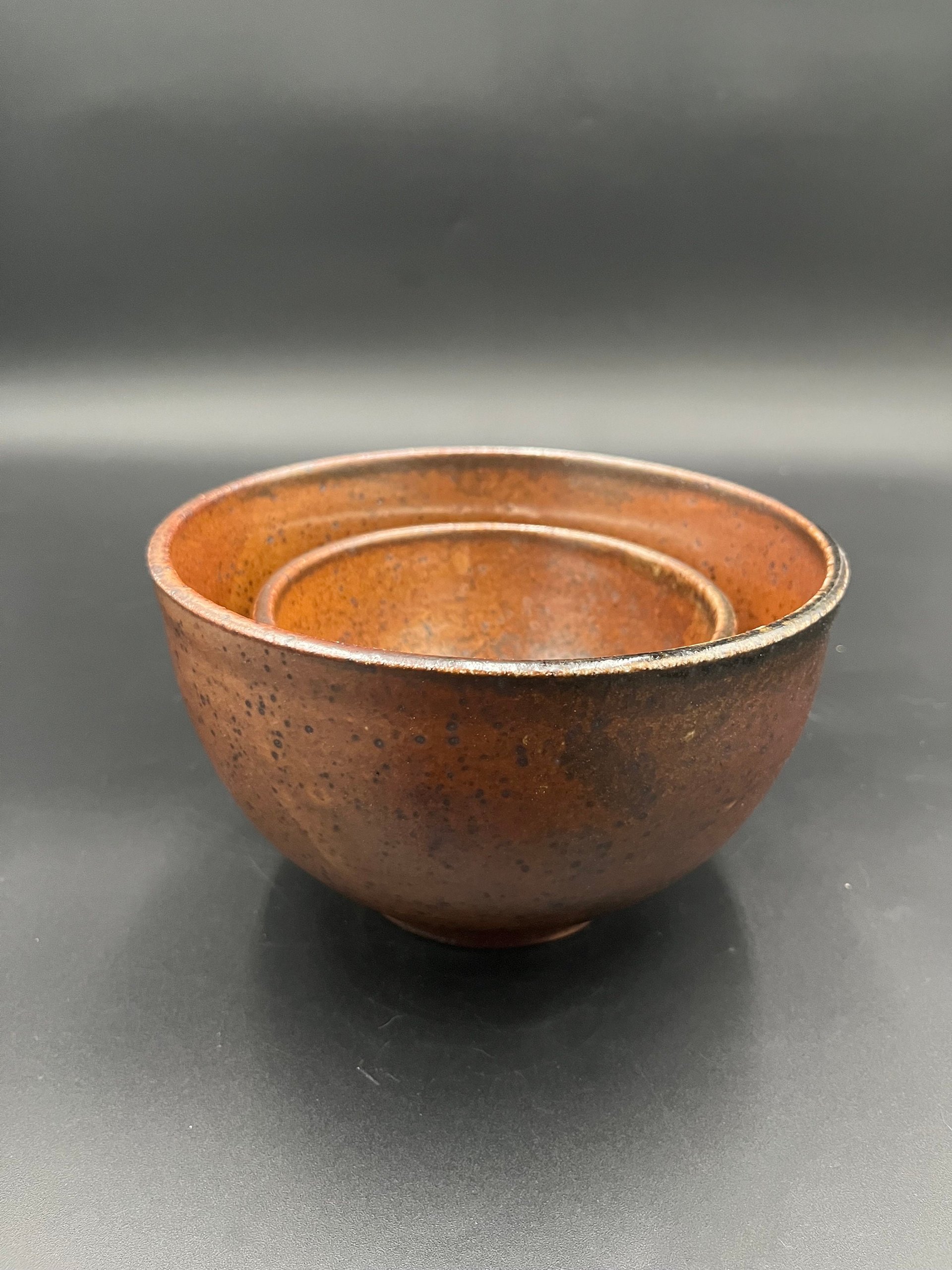 Wood fired, Hand made Ceramic Bowl Set - Earthy colors, rustic feeling
