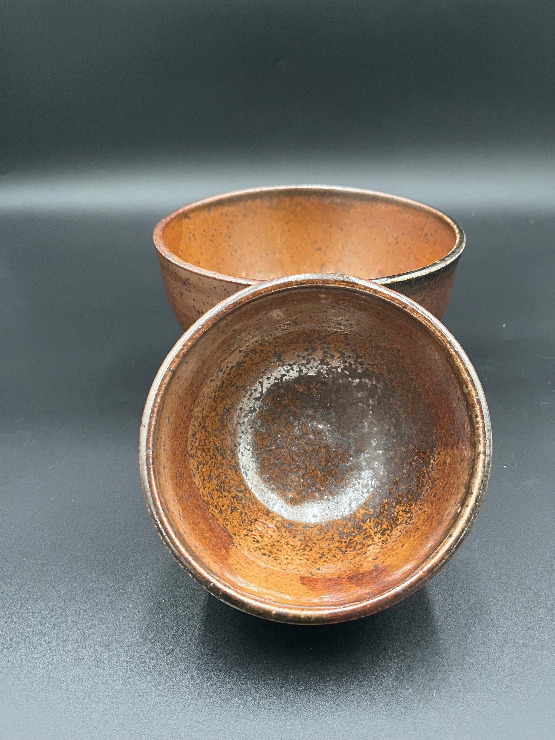 Wood fired, Hand made Ceramic Bowl Set - Earthy colors, rustic feeling
