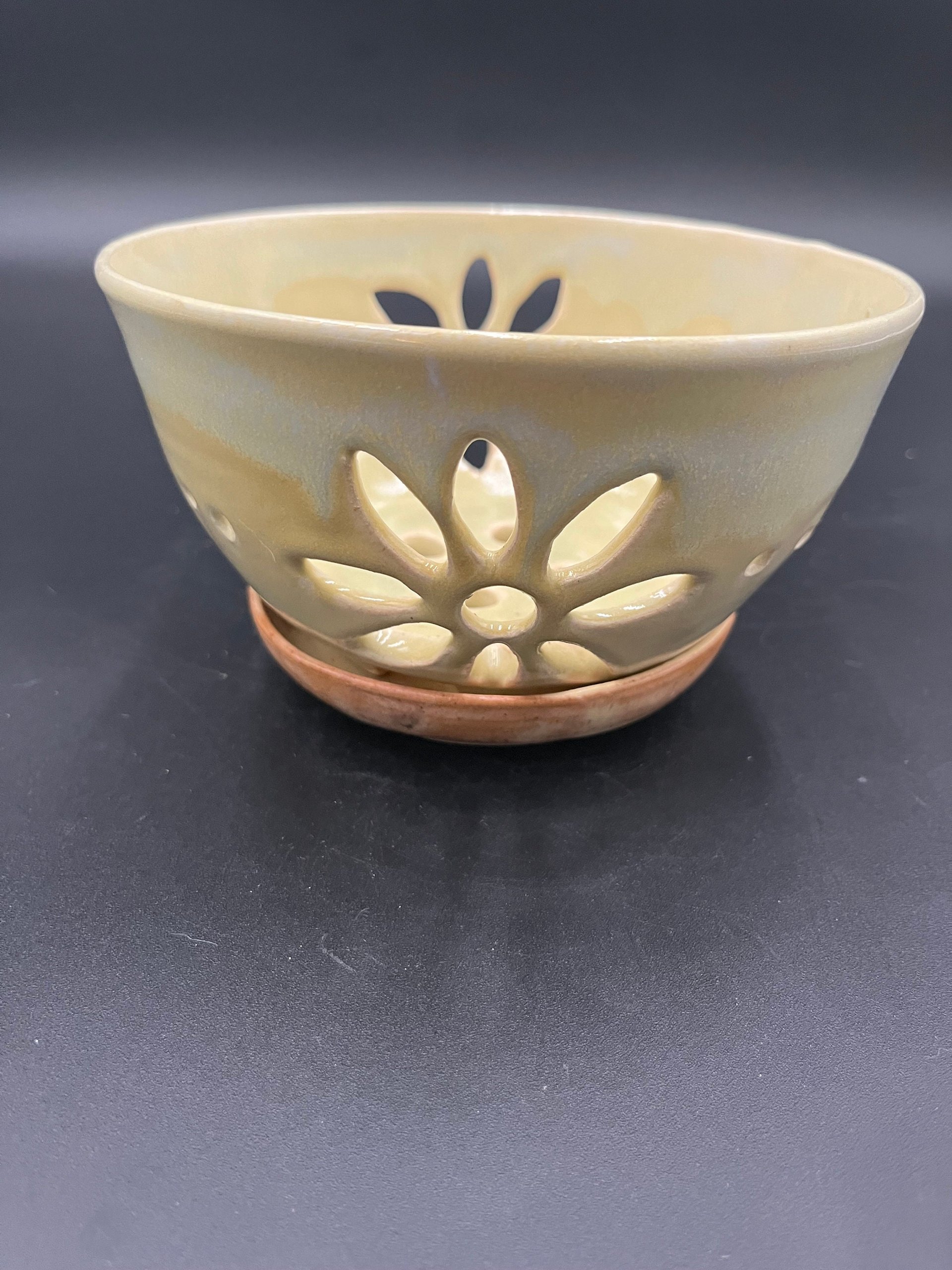 Hand-made Yellow Berry Bowl and Plate