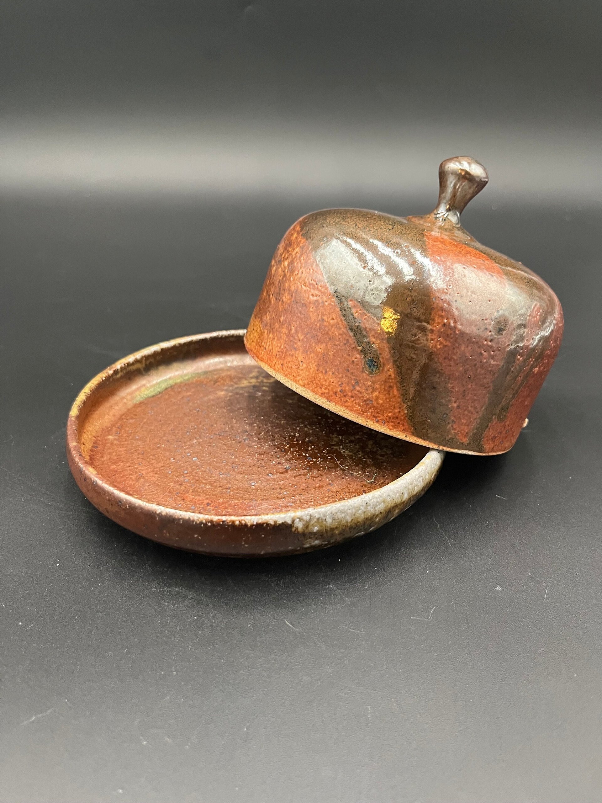 Handmade Wood fired Rustic Ceramic Butter Dish