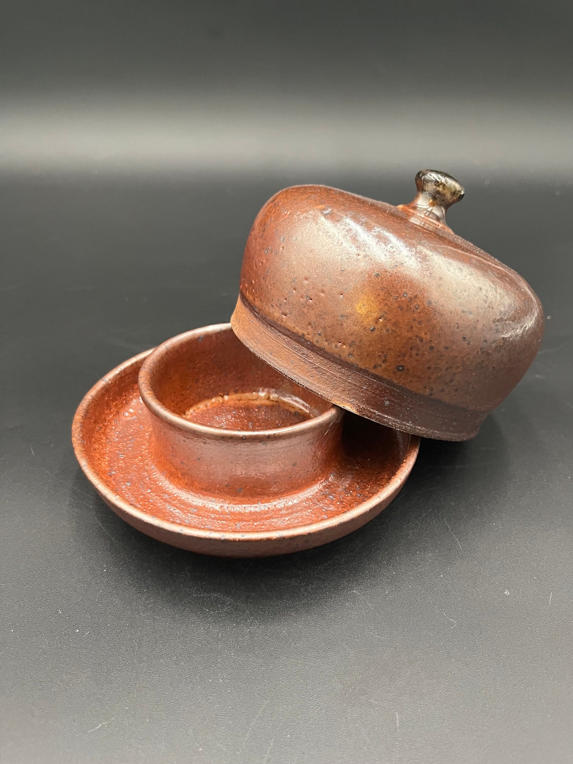 Handmade Wood fired Rustic Ceramic Butter Dish