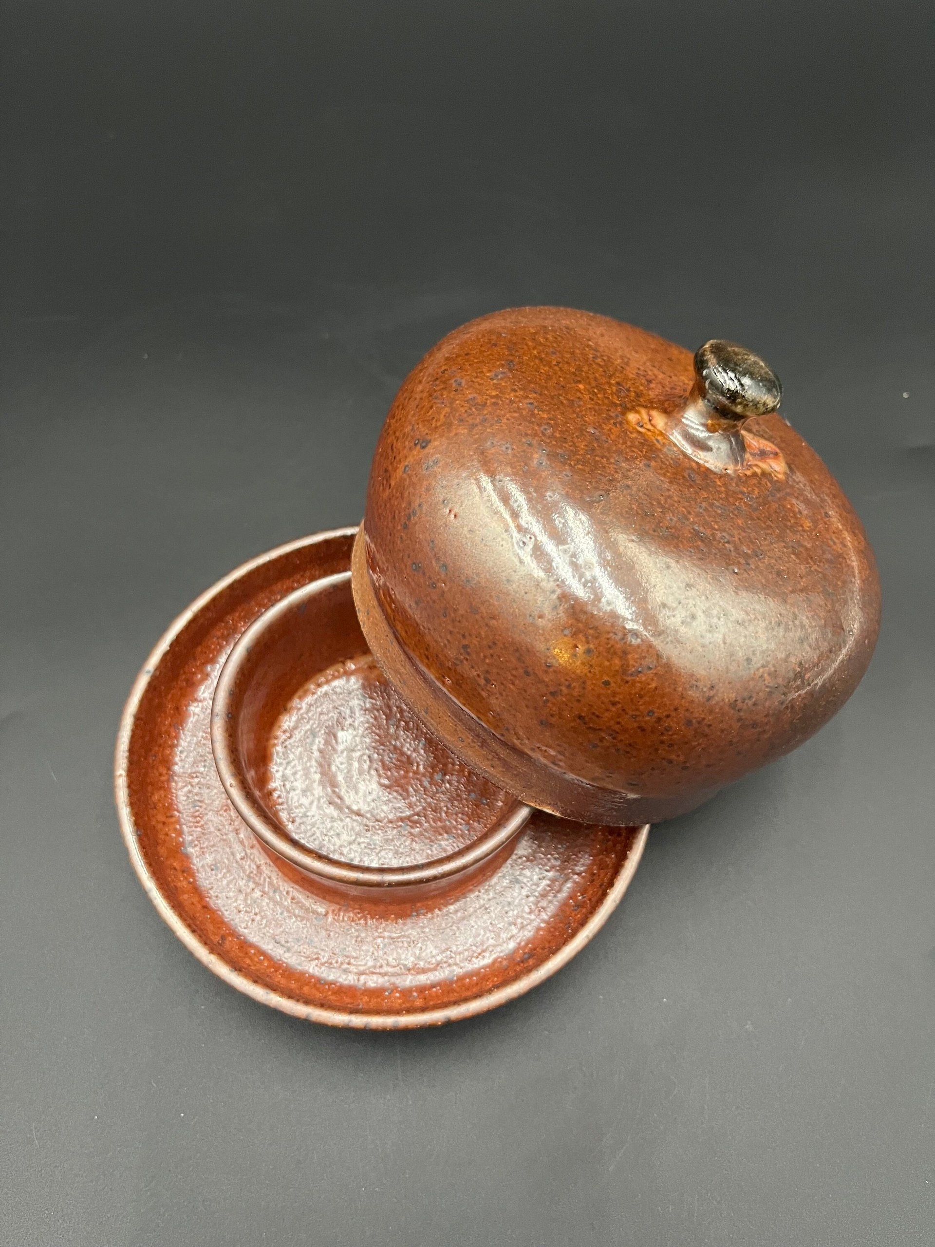 Handmade Wood fired Rustic Ceramic Butter Dish