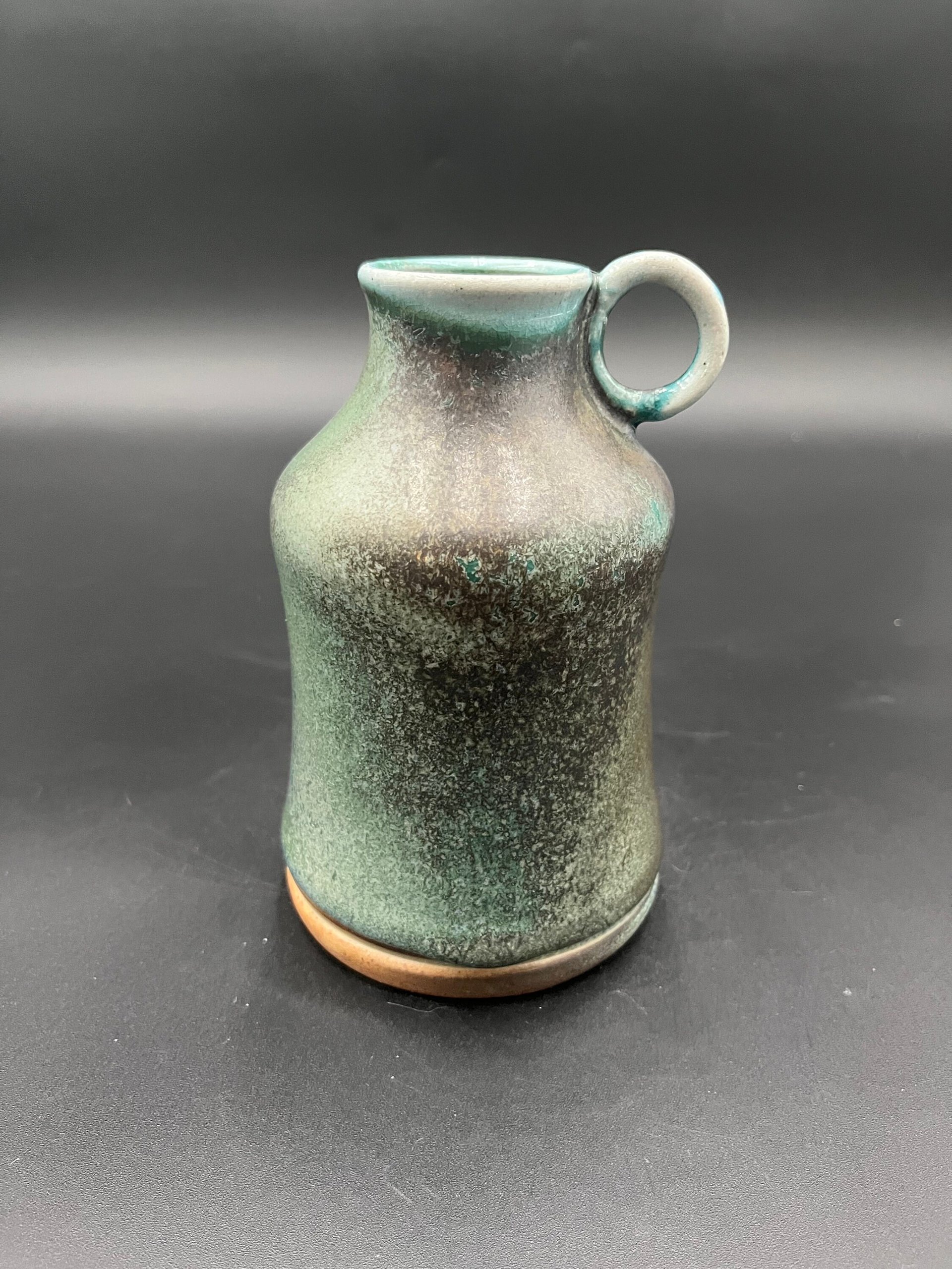 Hand-made Blue-Green Wood-fired Ceramic Bottle