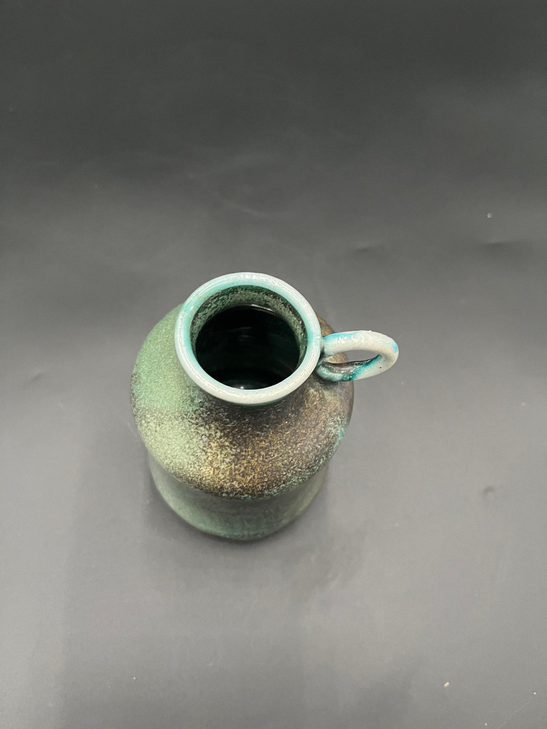 Hand-made Blue-Green Wood-fired Ceramic Bottle