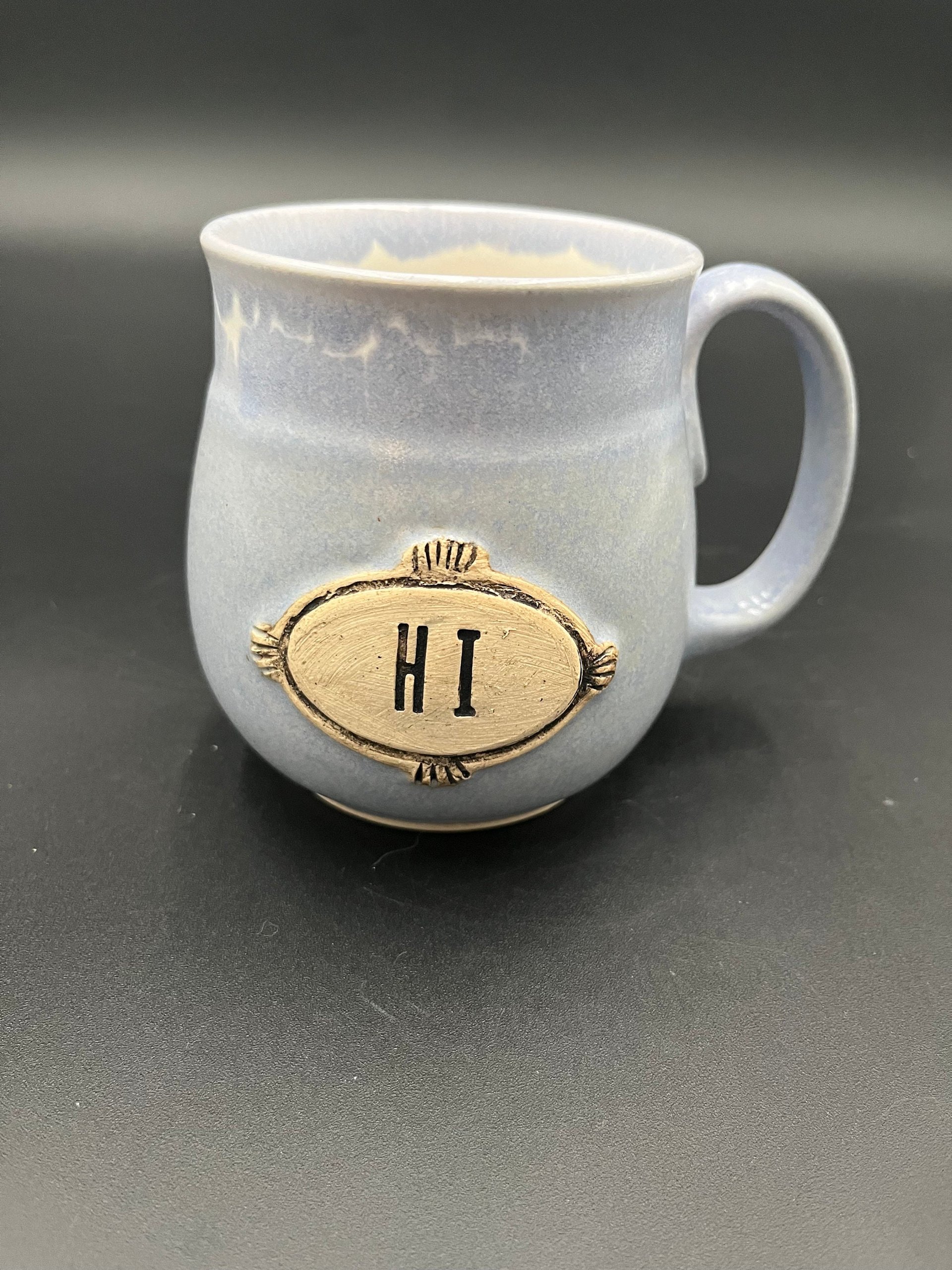 Handmade Light Blue “HI” Ceramic Mug
