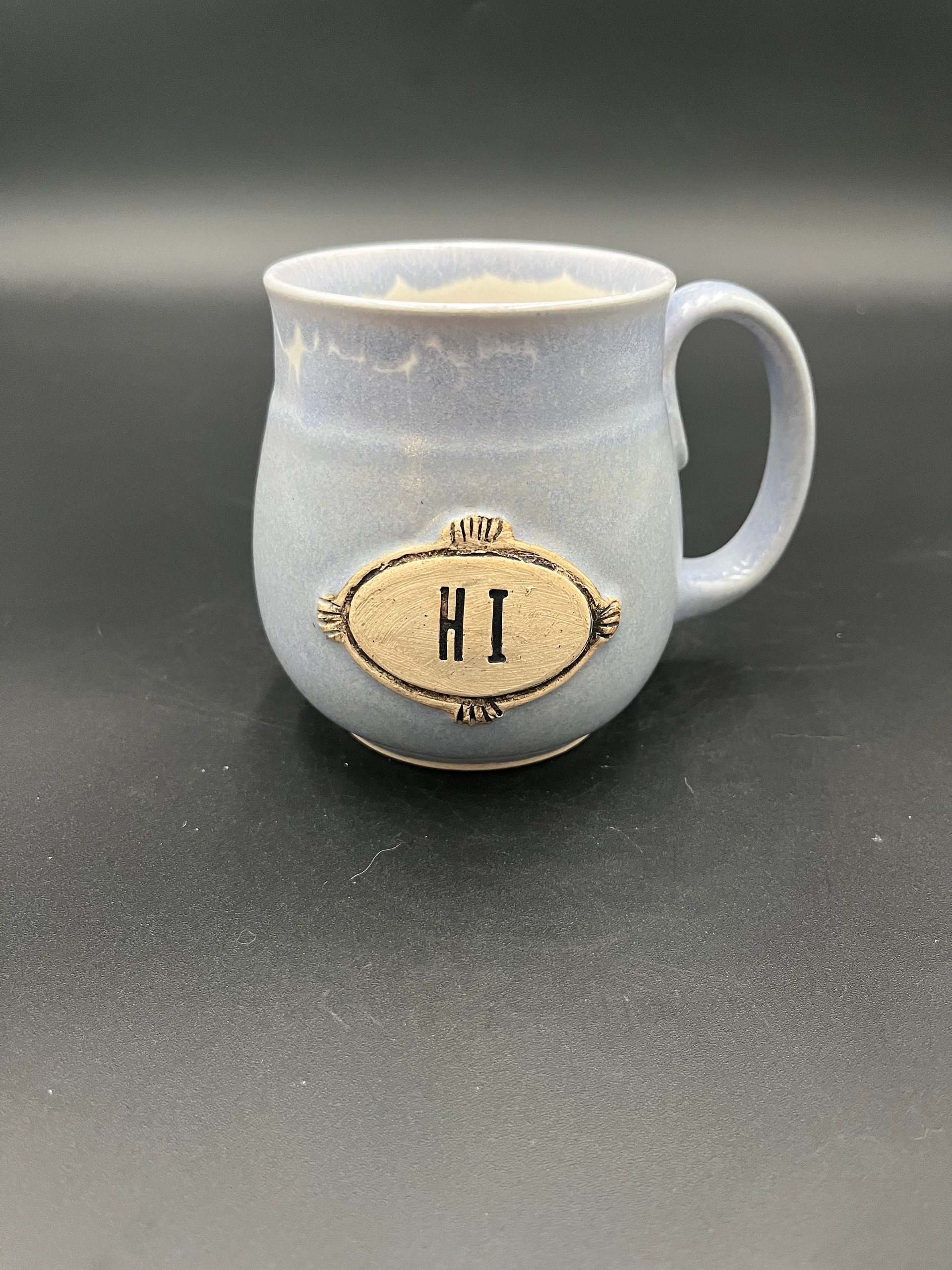 Handmade Light Blue “HI” Ceramic Mug