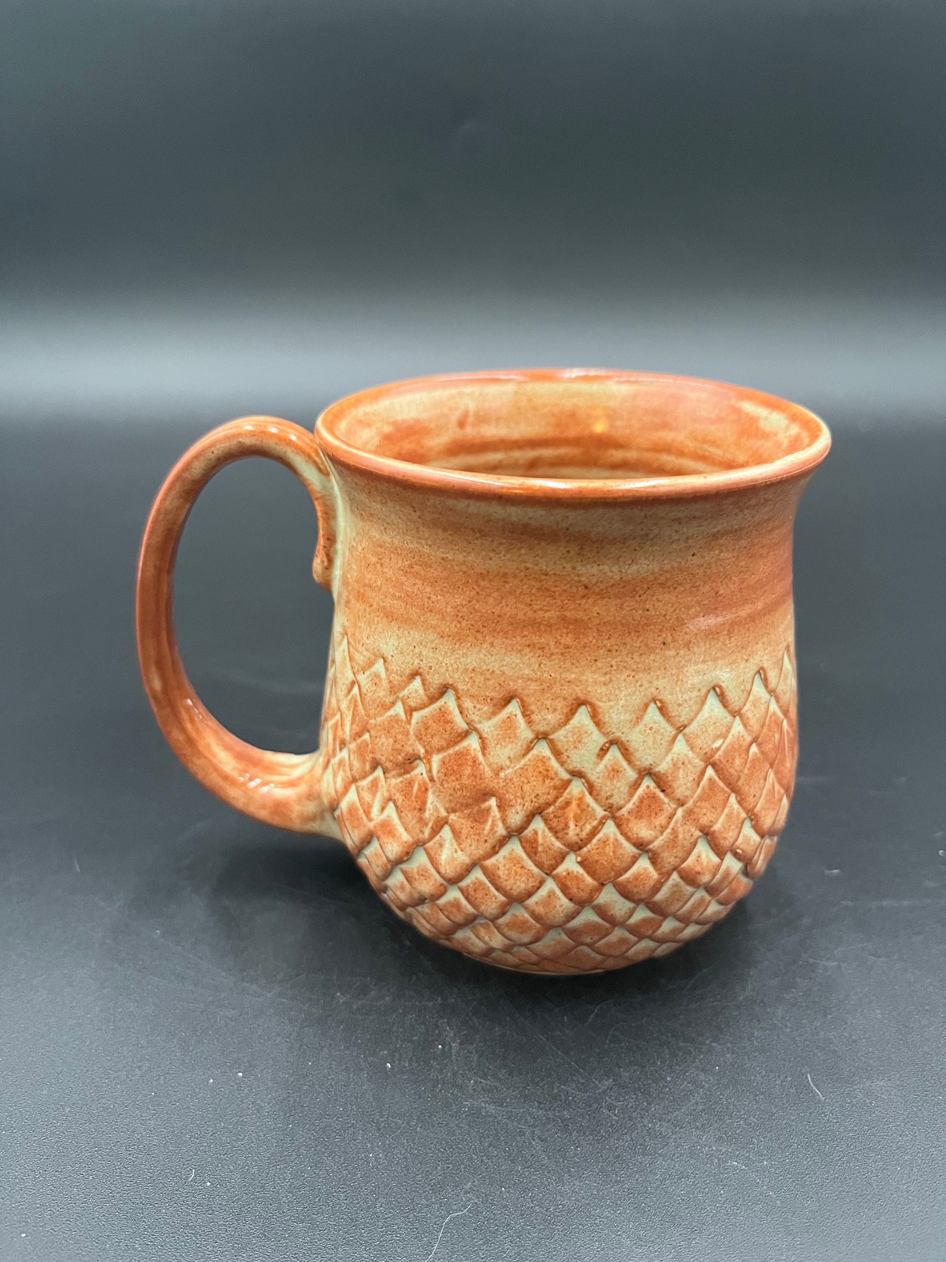 Handmade Ceramic Dragon Scale Inspired Earthy Mug