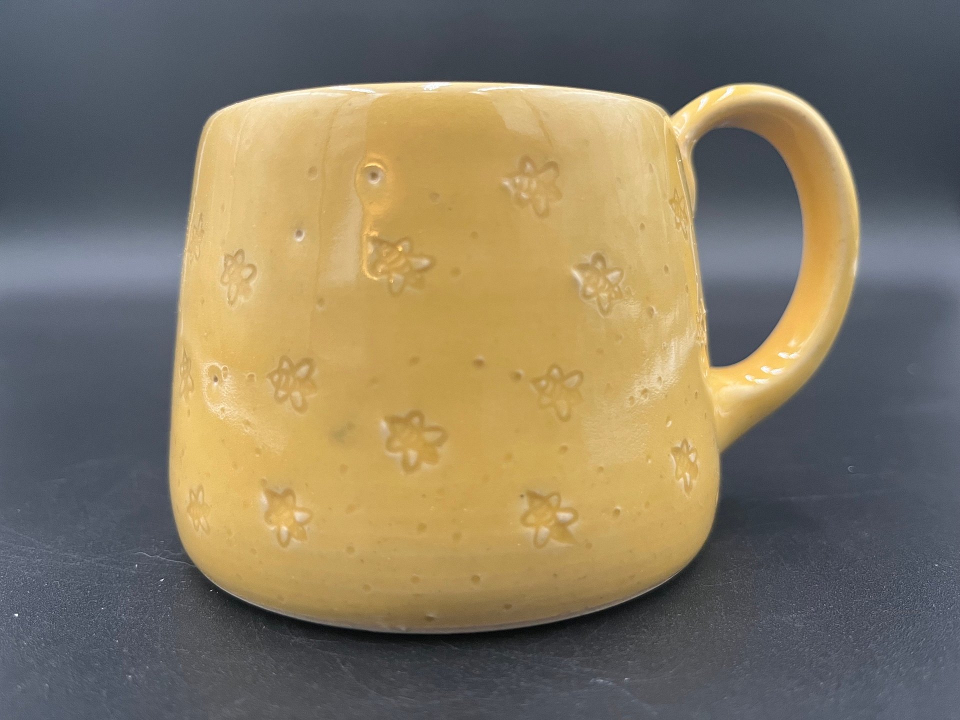 Handmade Honeybee Bright Yellow Ceramic Mug