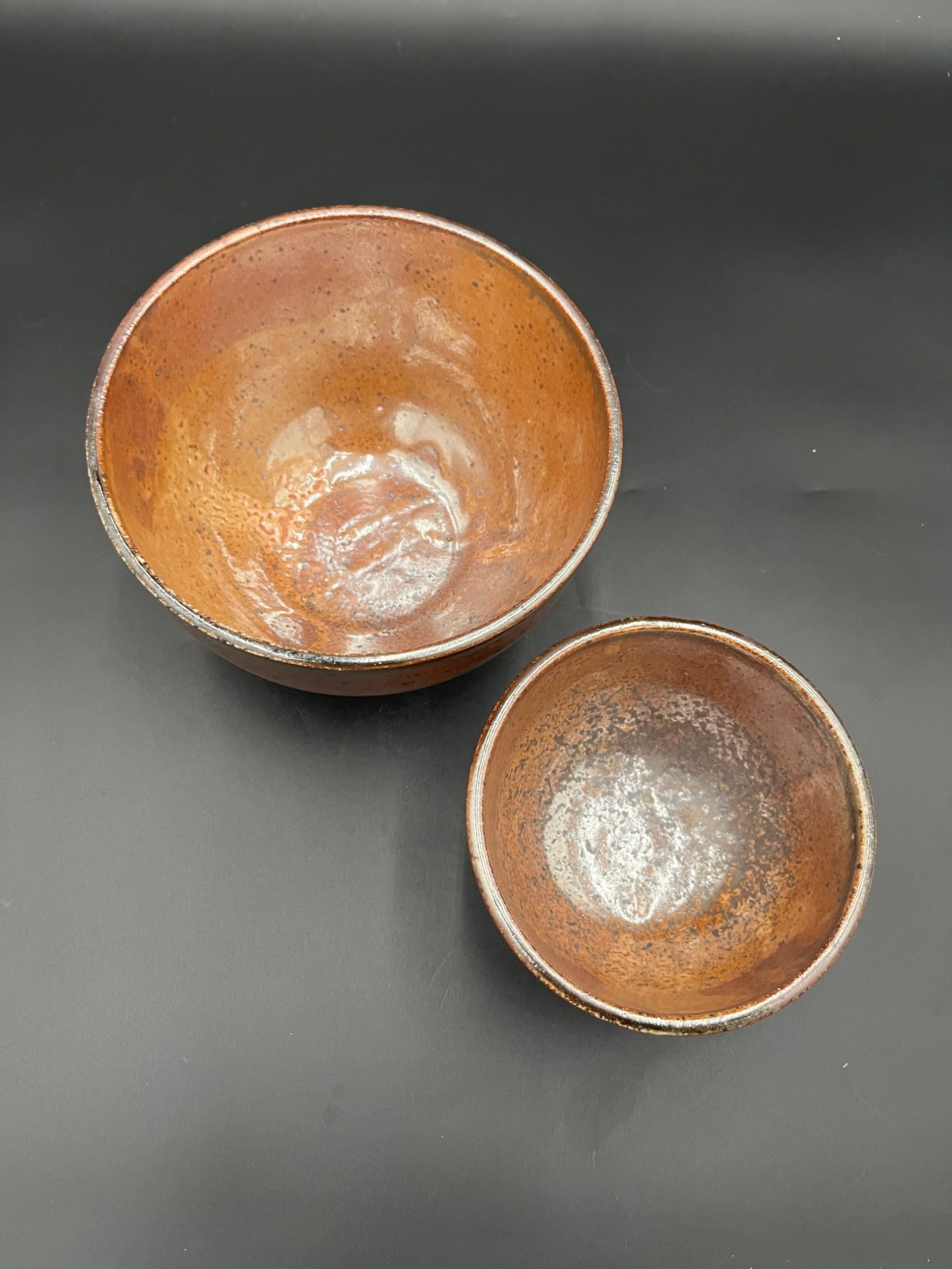 Wood fired, Hand made Ceramic Bowl Set - Earthy colors, rustic feeling