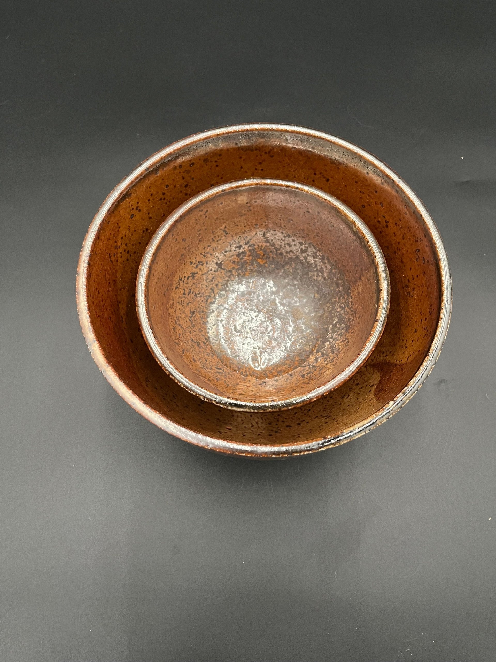 Wood fired, Hand made Ceramic Bowl Set - Earthy colors, rustic feeling