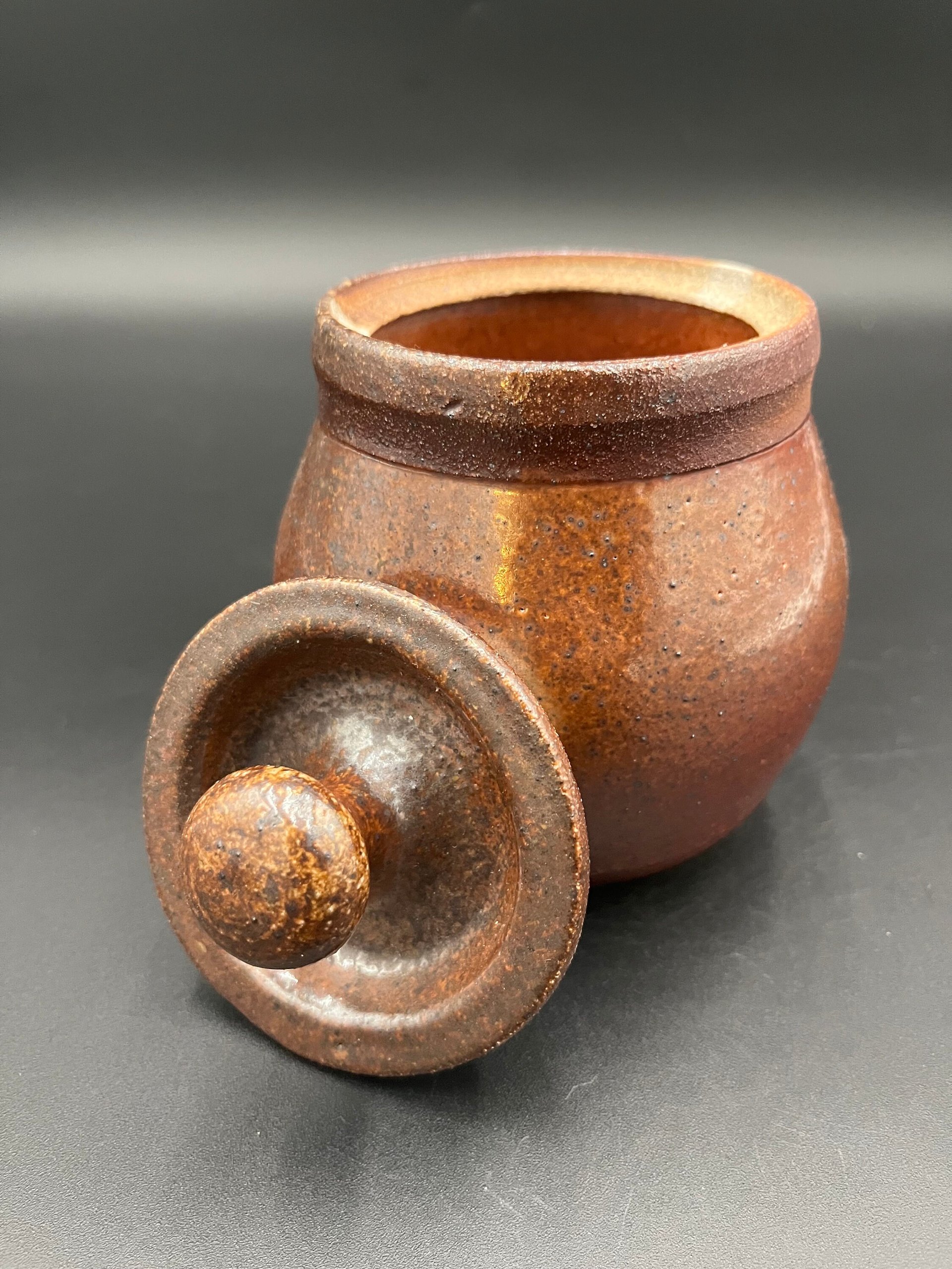 Hand-made Ceramic Woodfired Large Lidded Jar