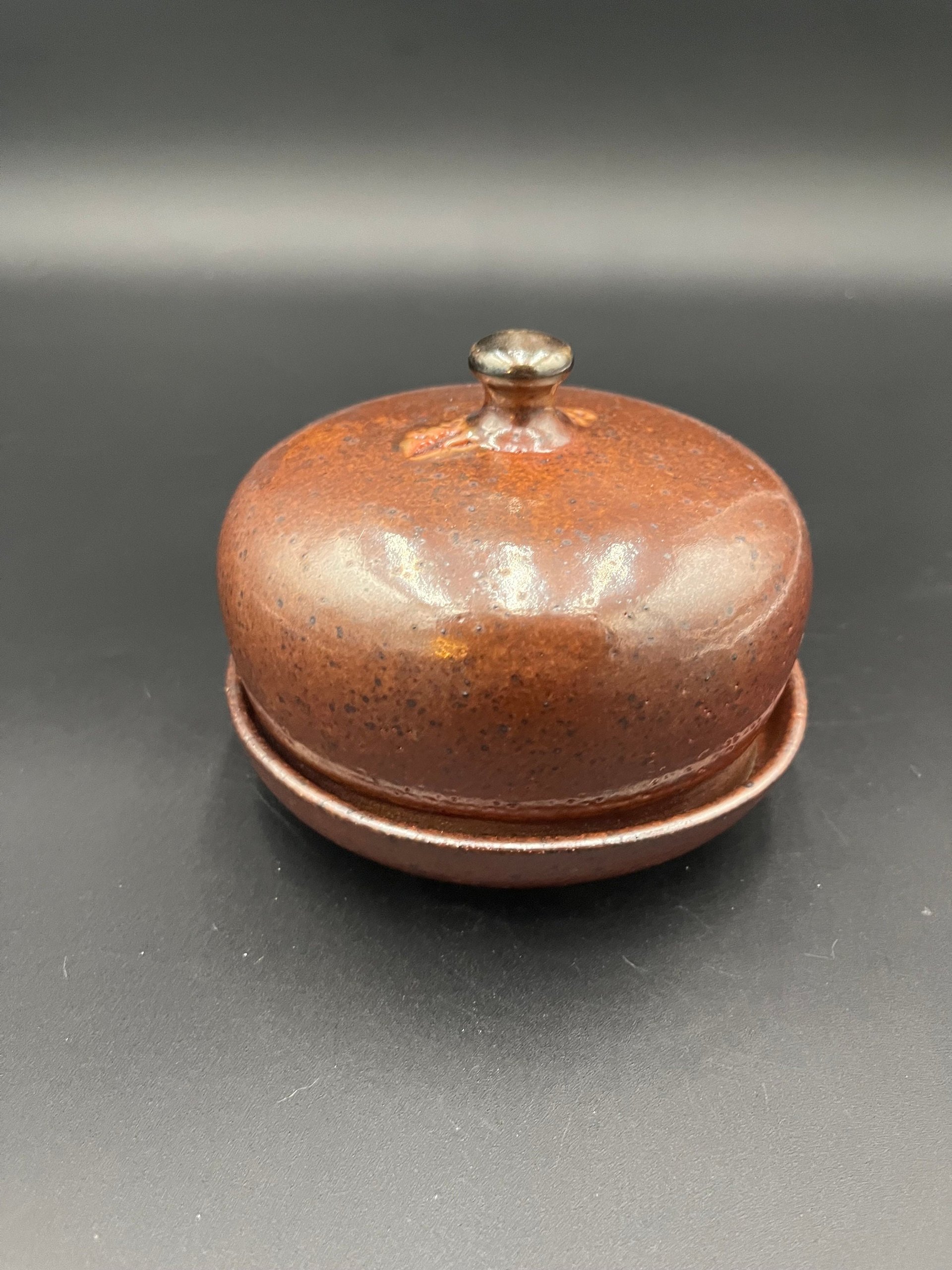 Handmade Wood fired Rustic Ceramic Butter Dish