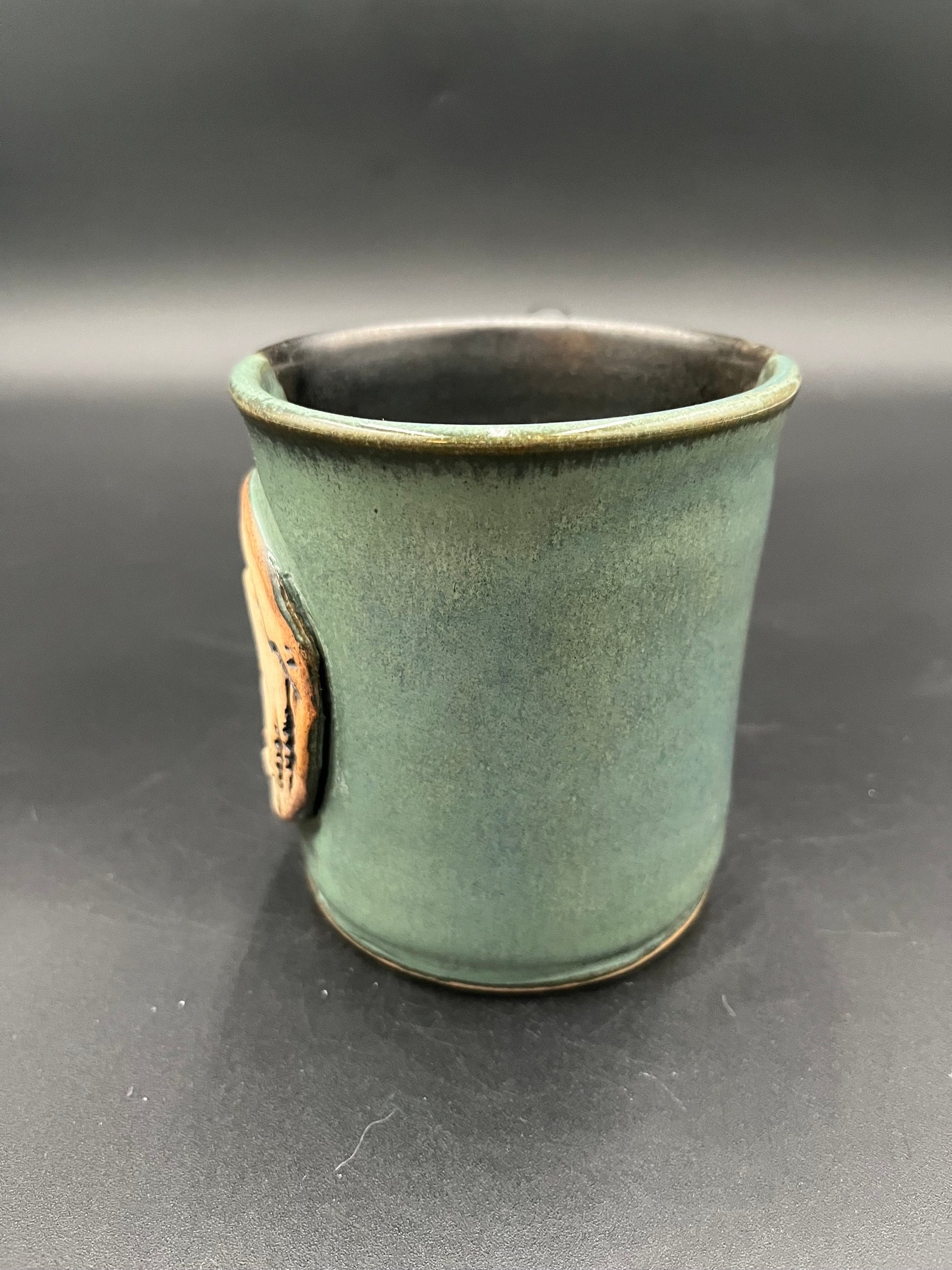 Handmade Ceramic Outdoor Inspired Earthy Green and Black Mug