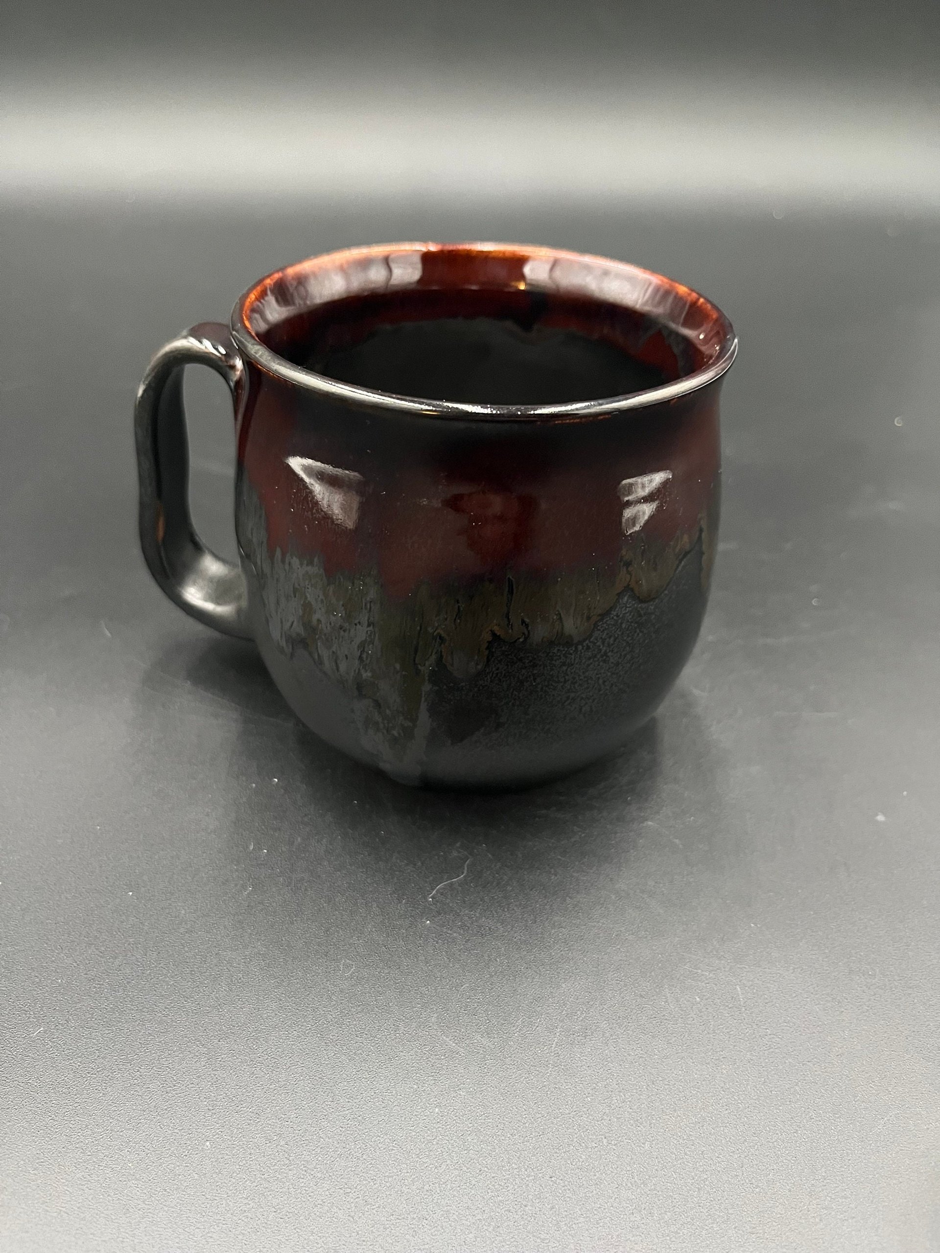 Handmade Ceramic Witch Inspired Black and Red Mug - Witch’s Brew