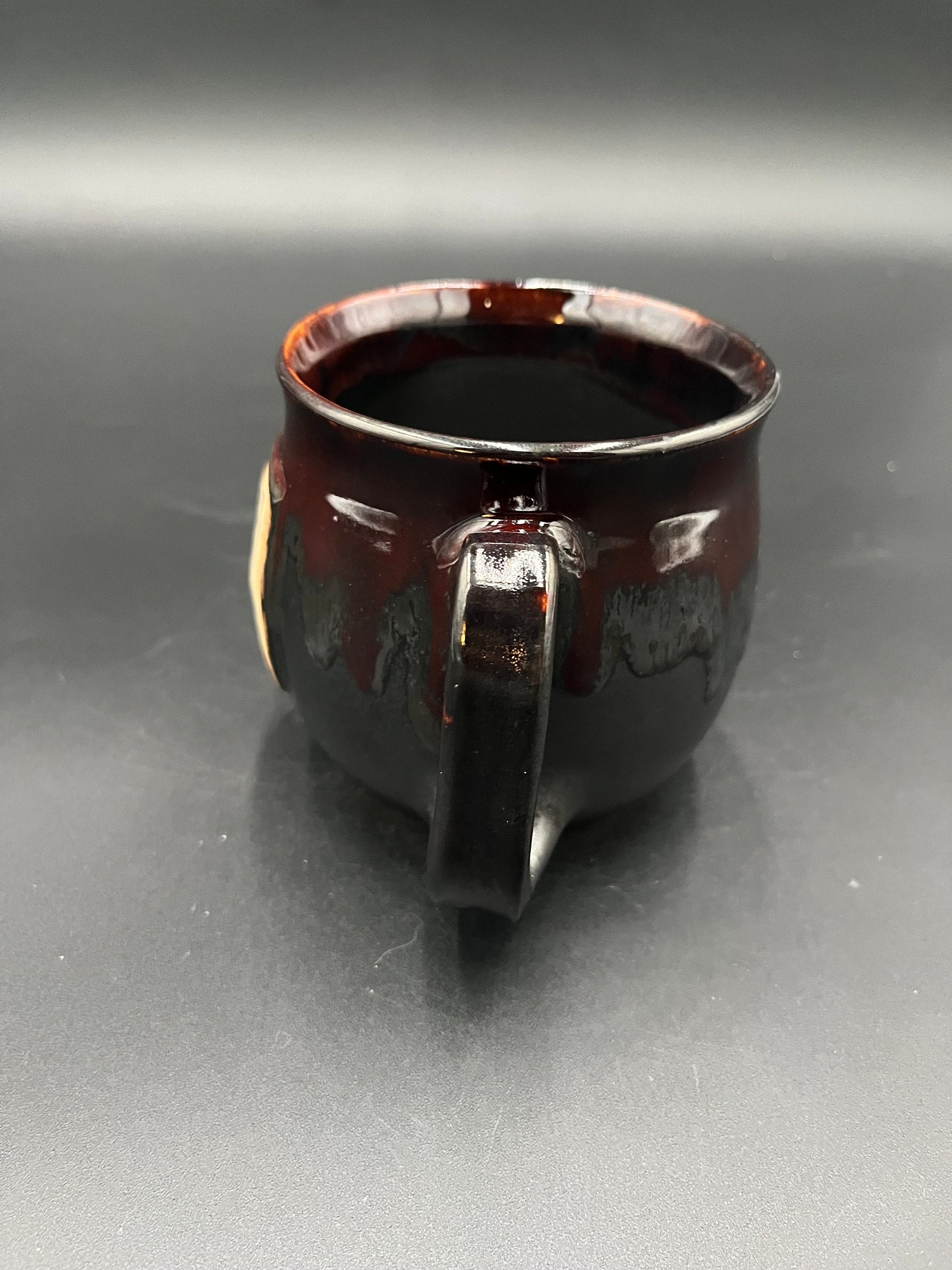 Handmade Ceramic Witch Inspired Black and Red Mug - Witch’s Brew
