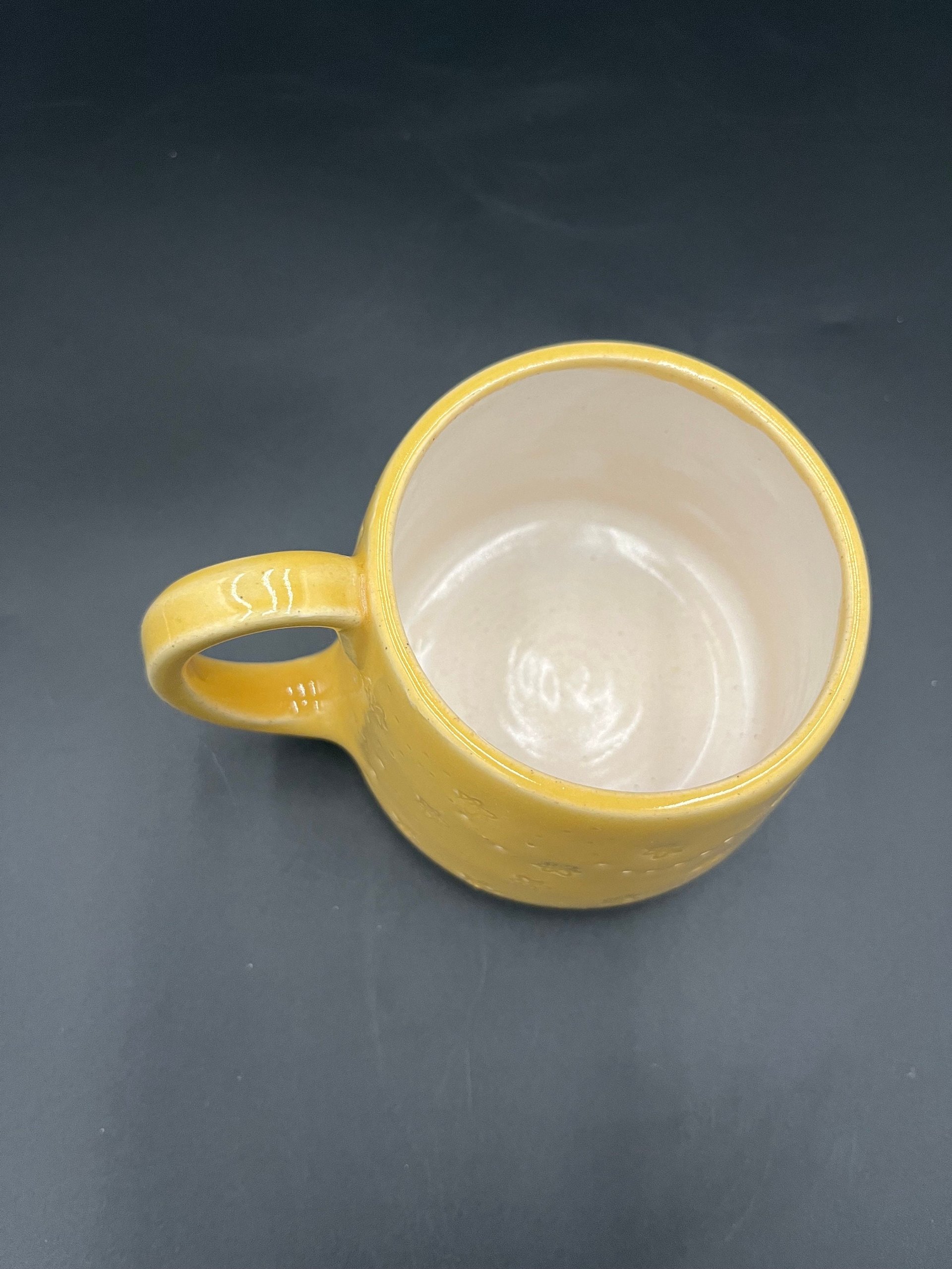 Handmade Honeybee Bright Yellow Ceramic Mug