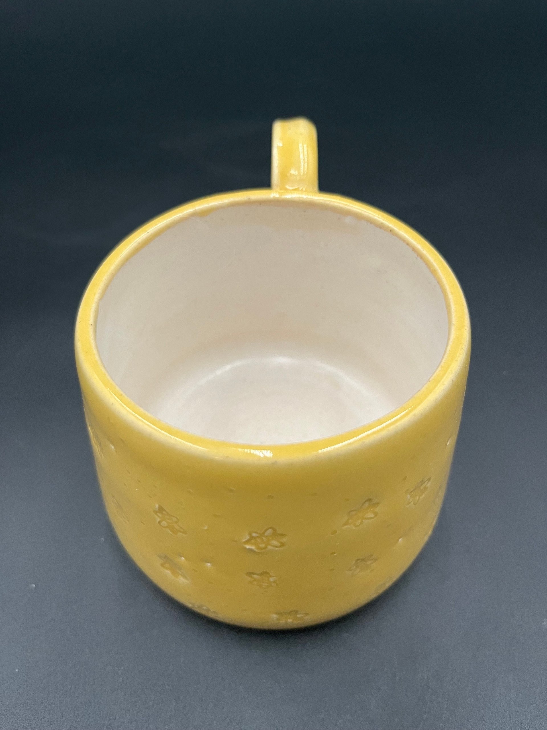 Handmade Honeybee Bright Yellow Ceramic Mug