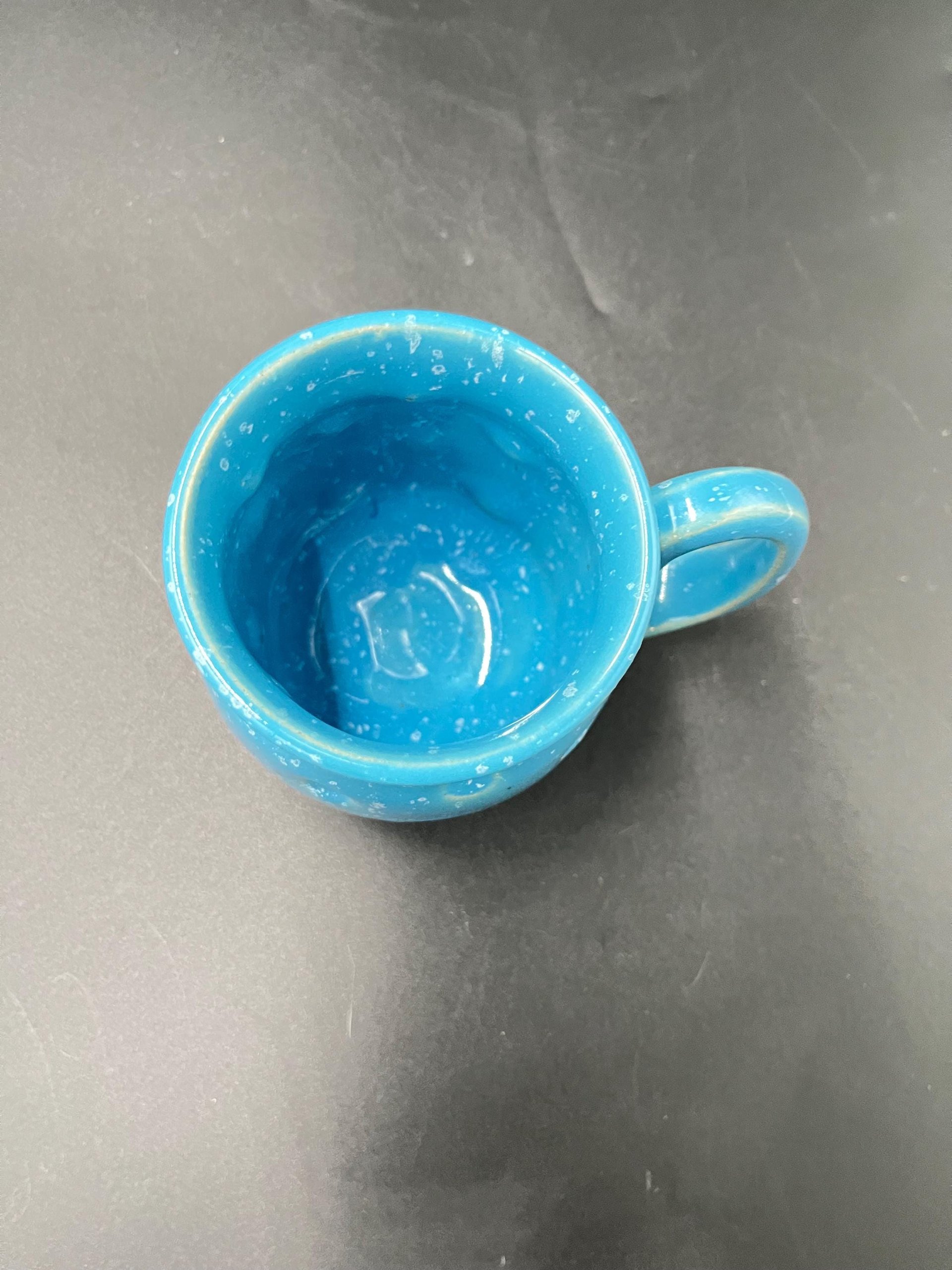 Handmade Bright Blue Polka Dot Ceramic Mug
