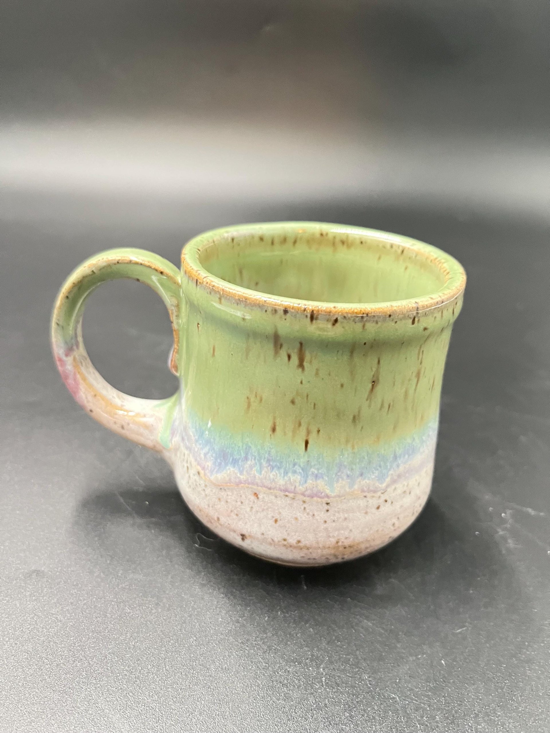 Handmade Green and White Teapot Ceramic Mug