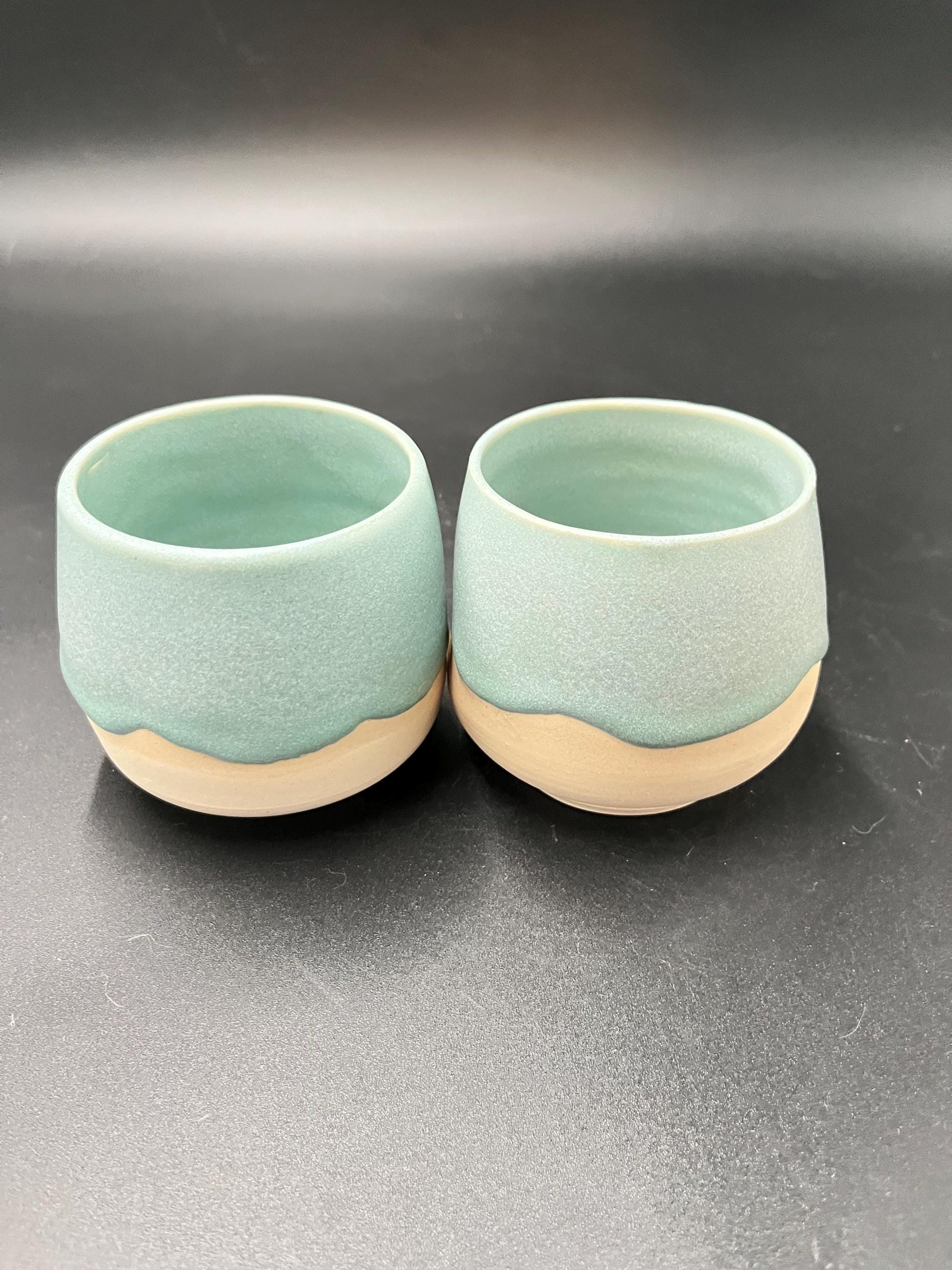 Hand-made Ice Blue Ceramic Tumbler Set