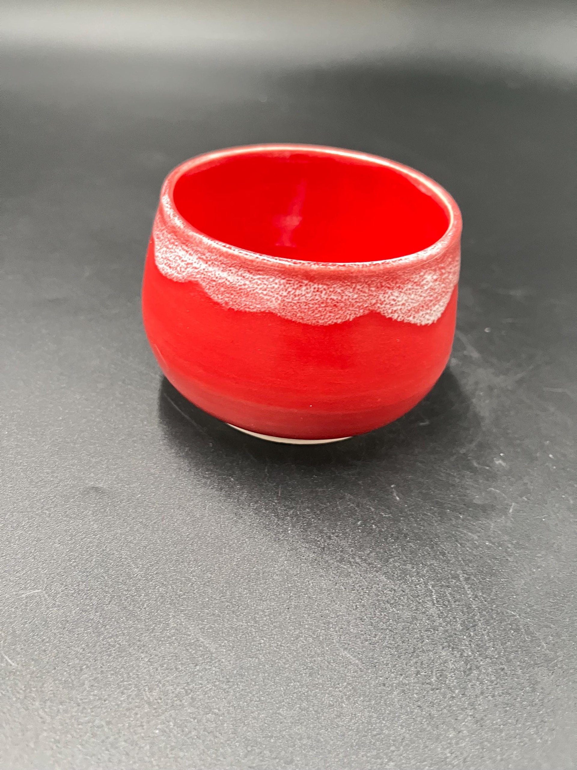 Hand-made Red and White Ceramic Christmas Tumbler