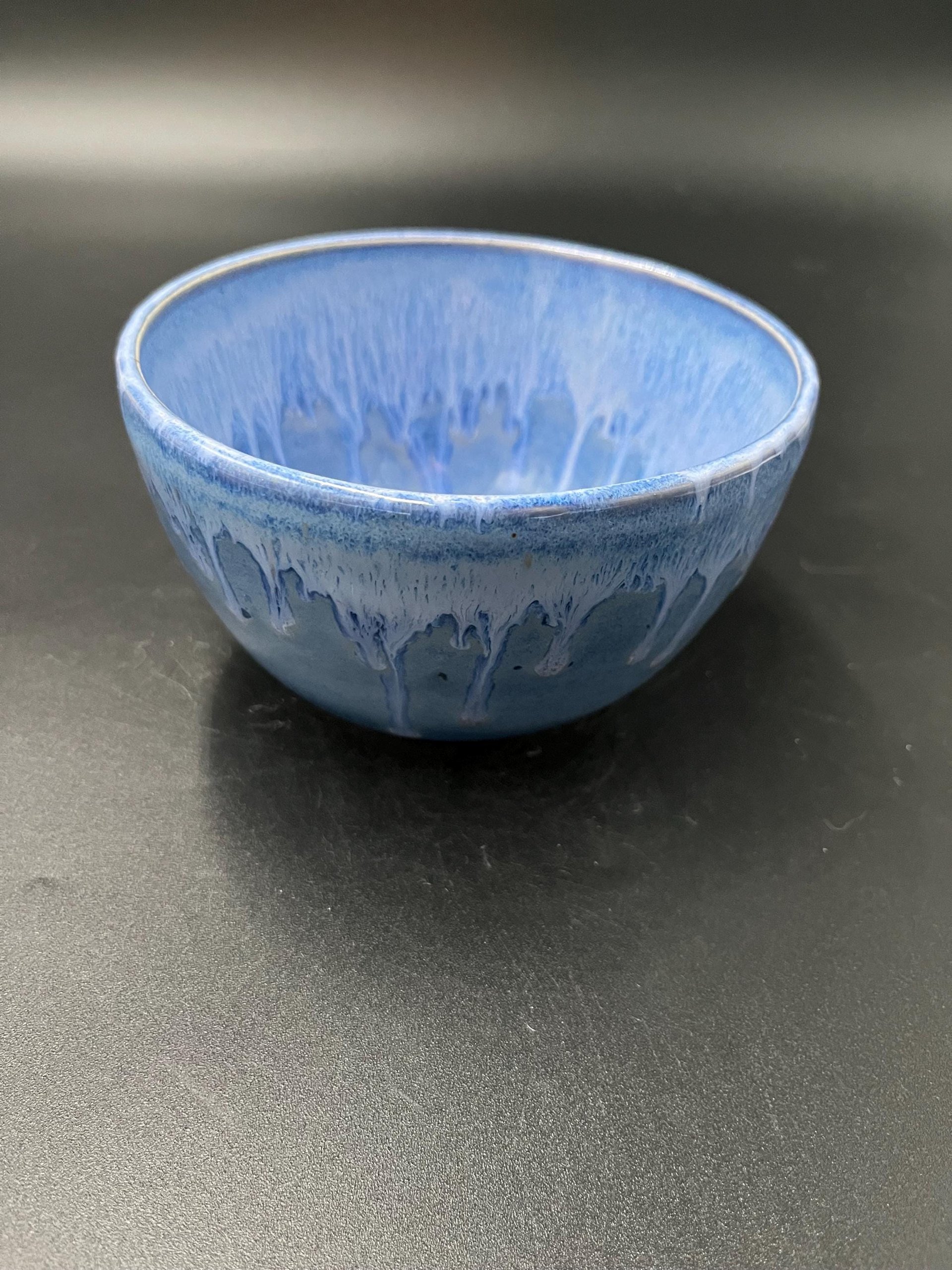 Handmade Blue Drip Glazed Ceramic Bowl