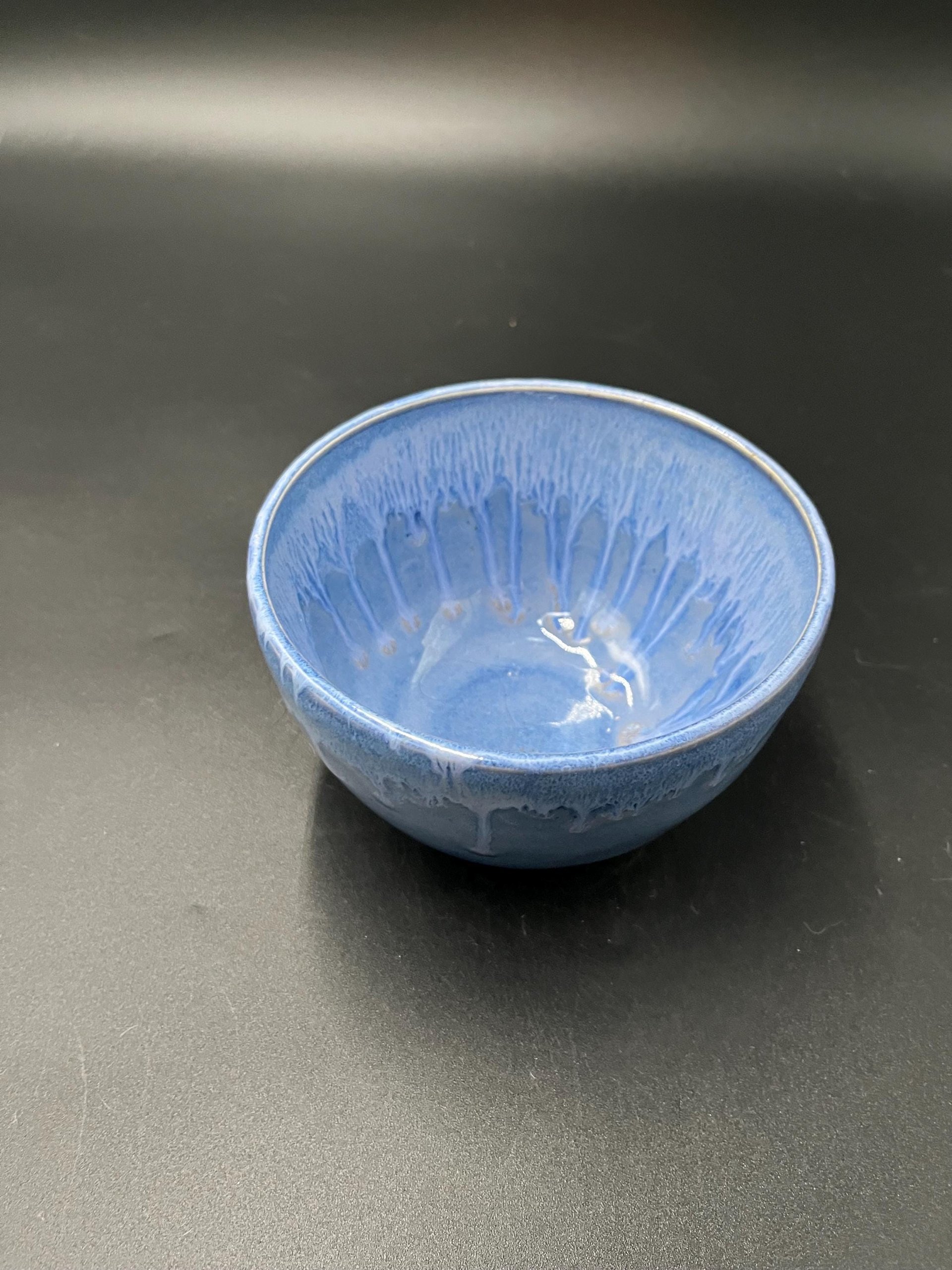 Handmade Blue Drip Glazed Ceramic Bowl