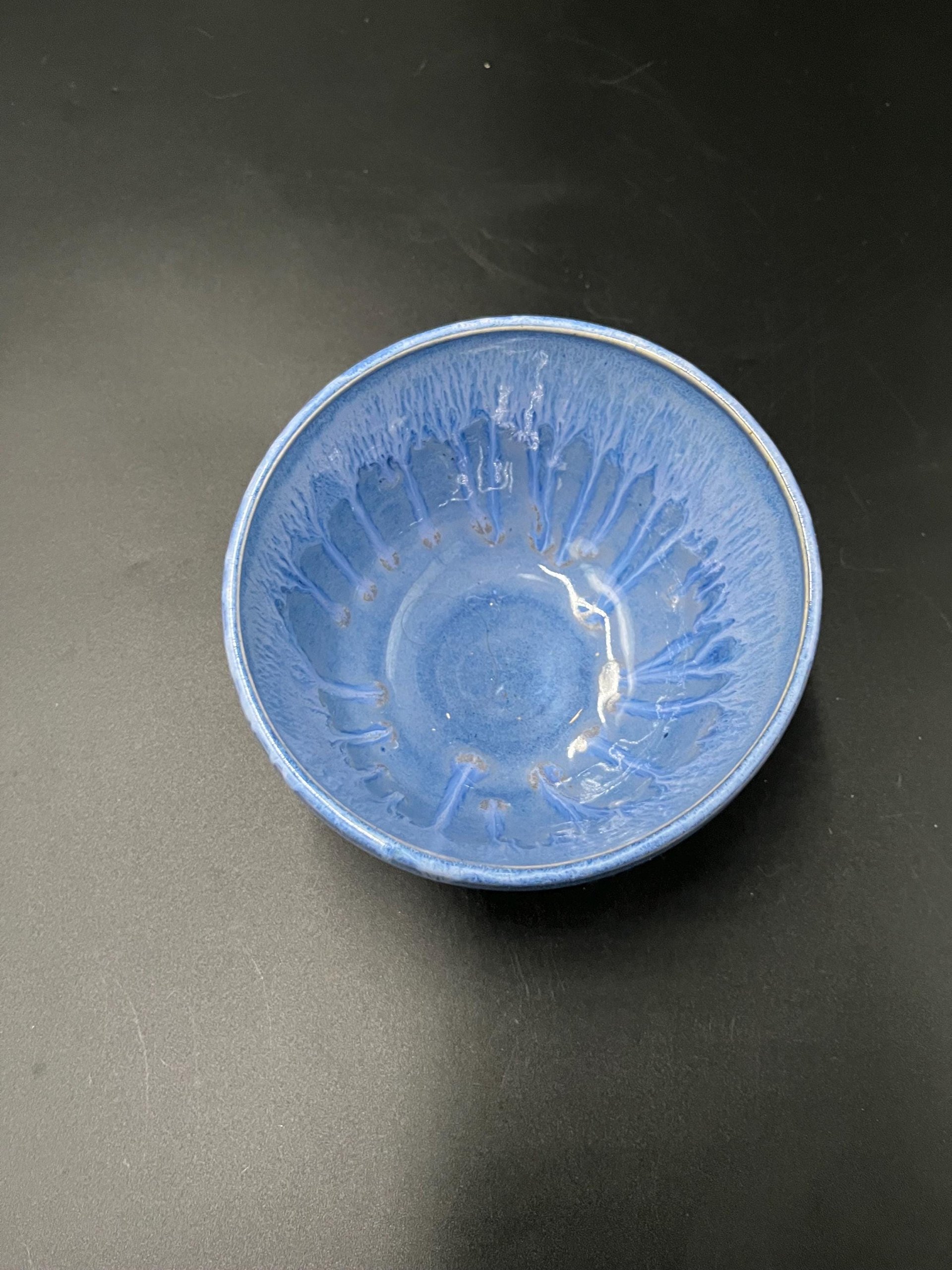 Handmade Blue Drip Glazed Ceramic Bowl