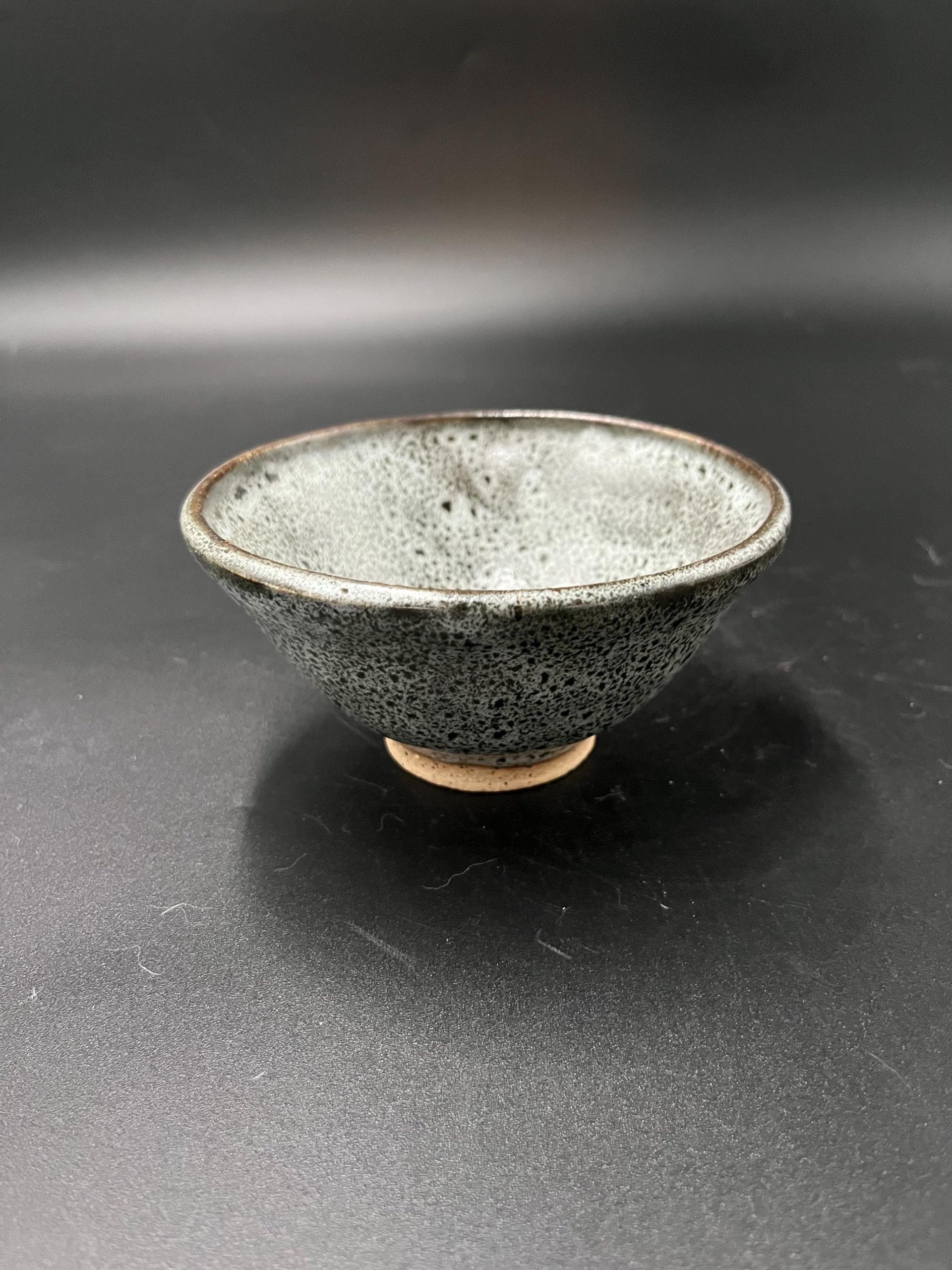 Handmade Small Black and White Ceramic Bowl