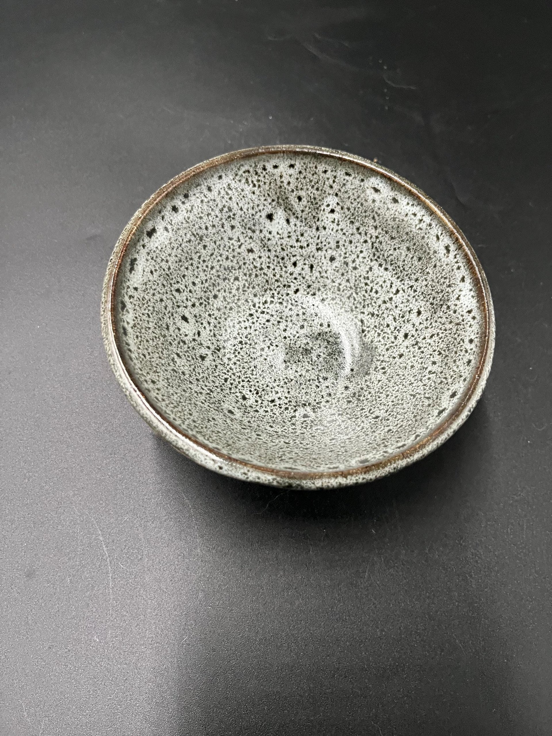 Handmade Small Black and White Ceramic Bowl