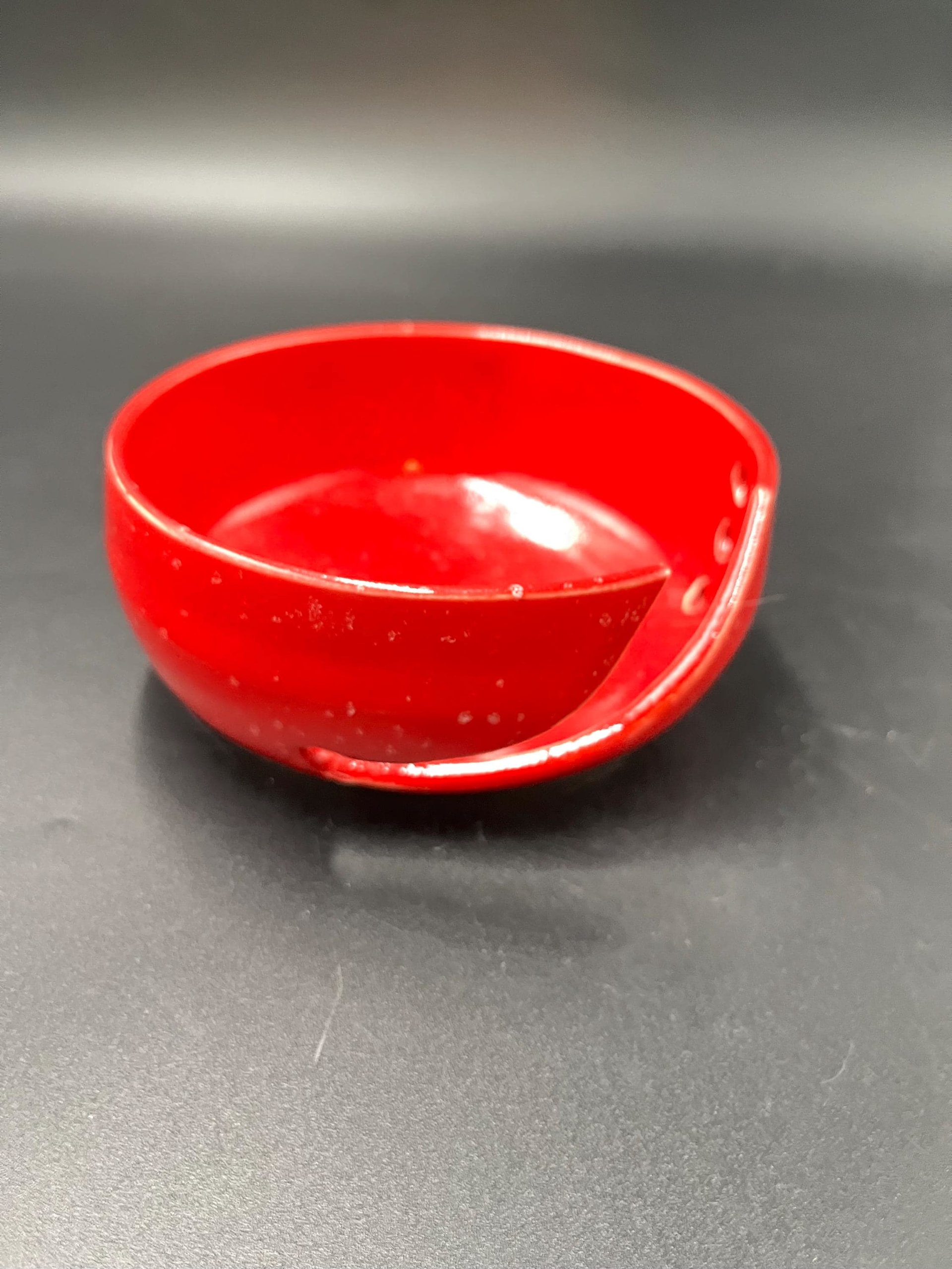 Handmade Red Speckle Glazed Ceramic Yarn Bowl