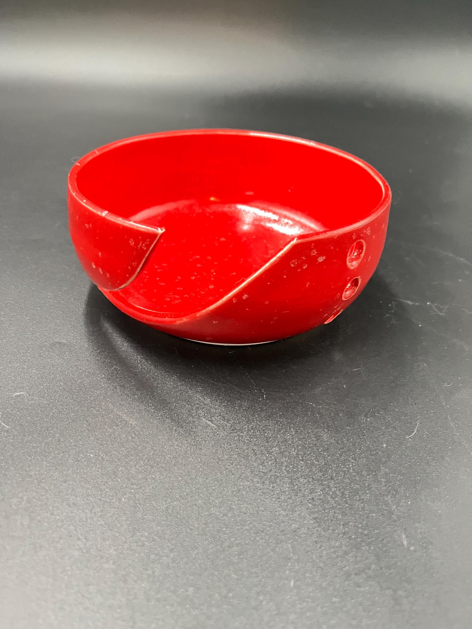 Handmade Red Speckle Glazed Ceramic Yarn Bowl