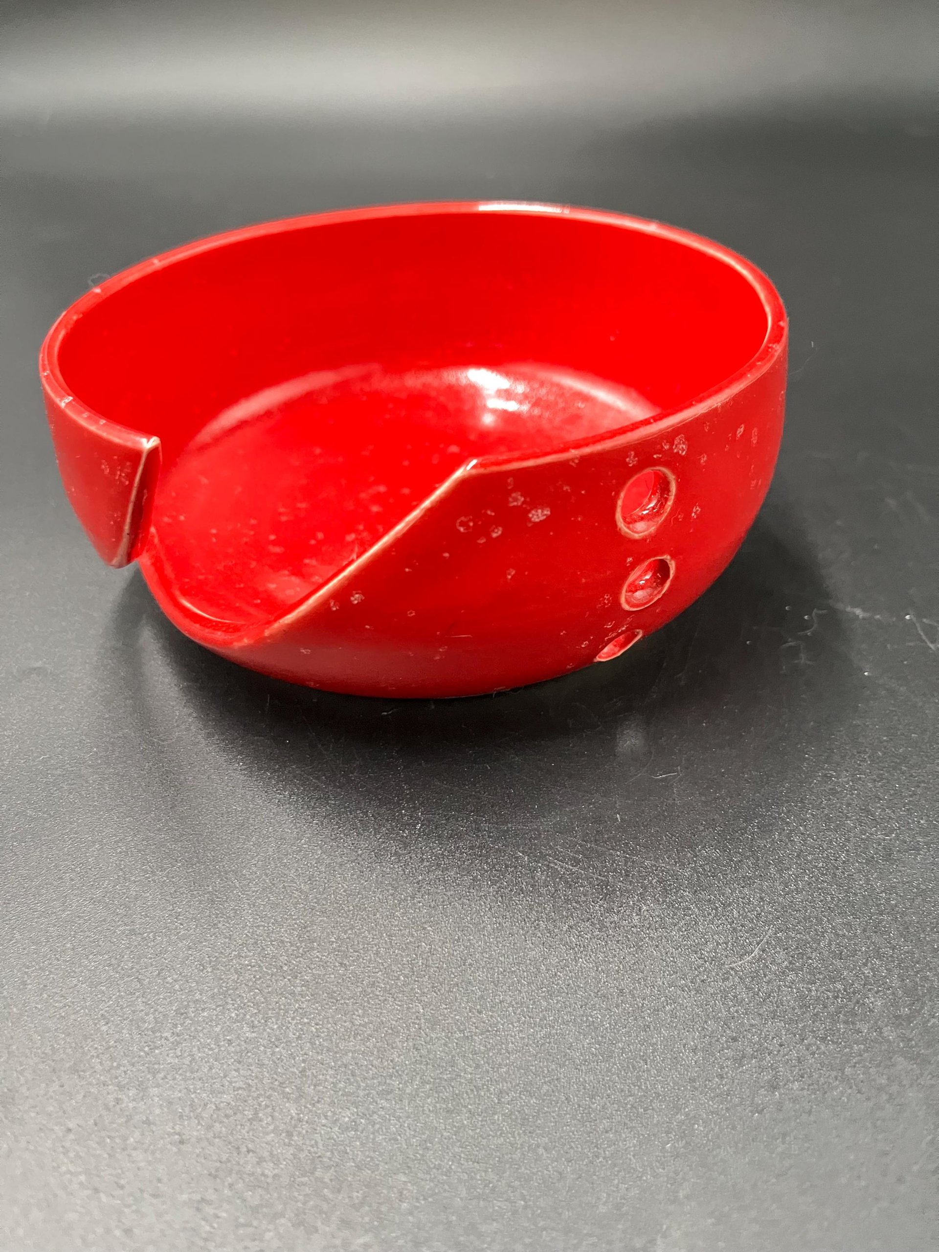 Handmade Red Speckle Glazed Ceramic Yarn Bowl