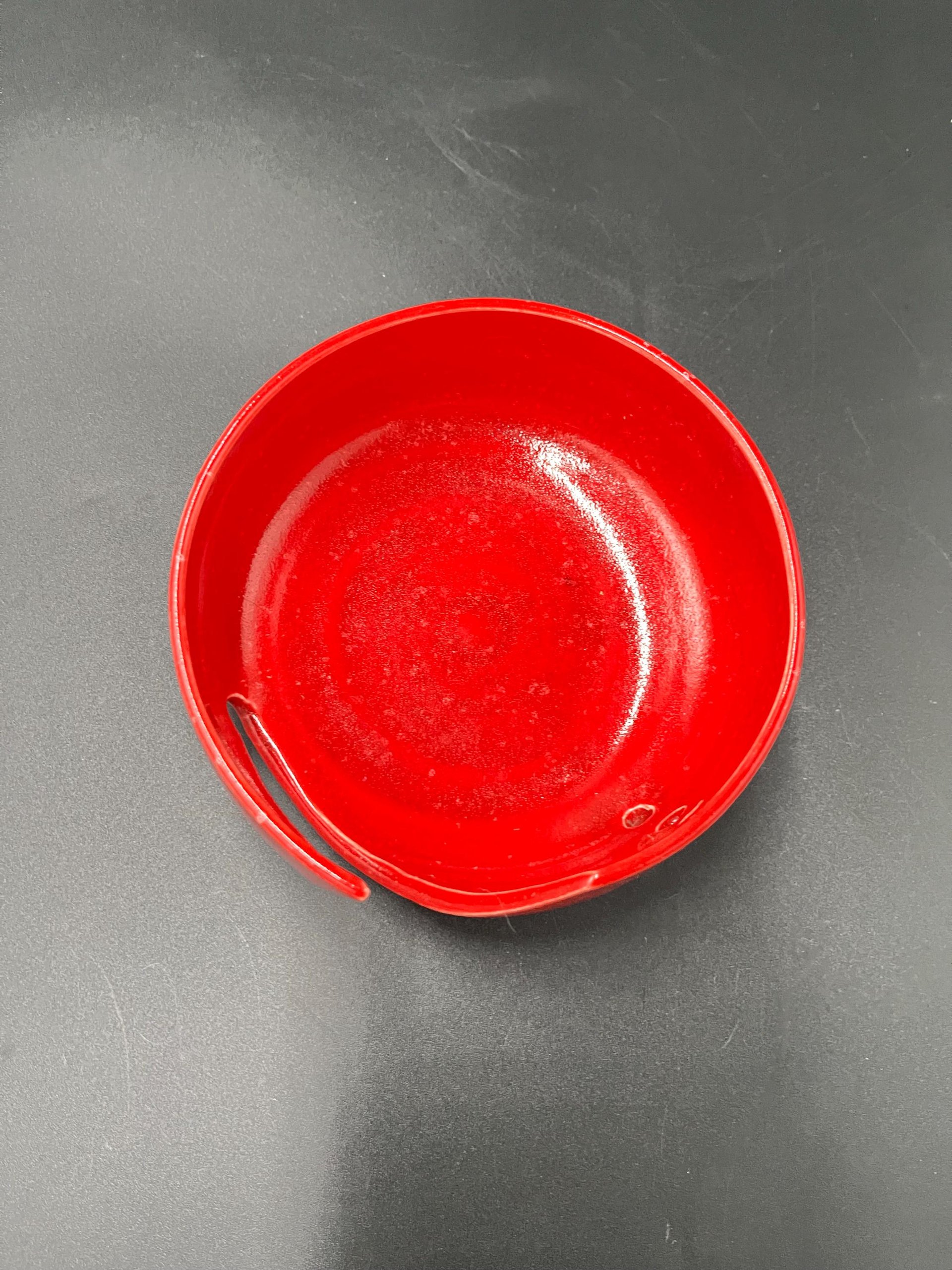 Handmade Red Speckle Glazed Ceramic Yarn Bowl