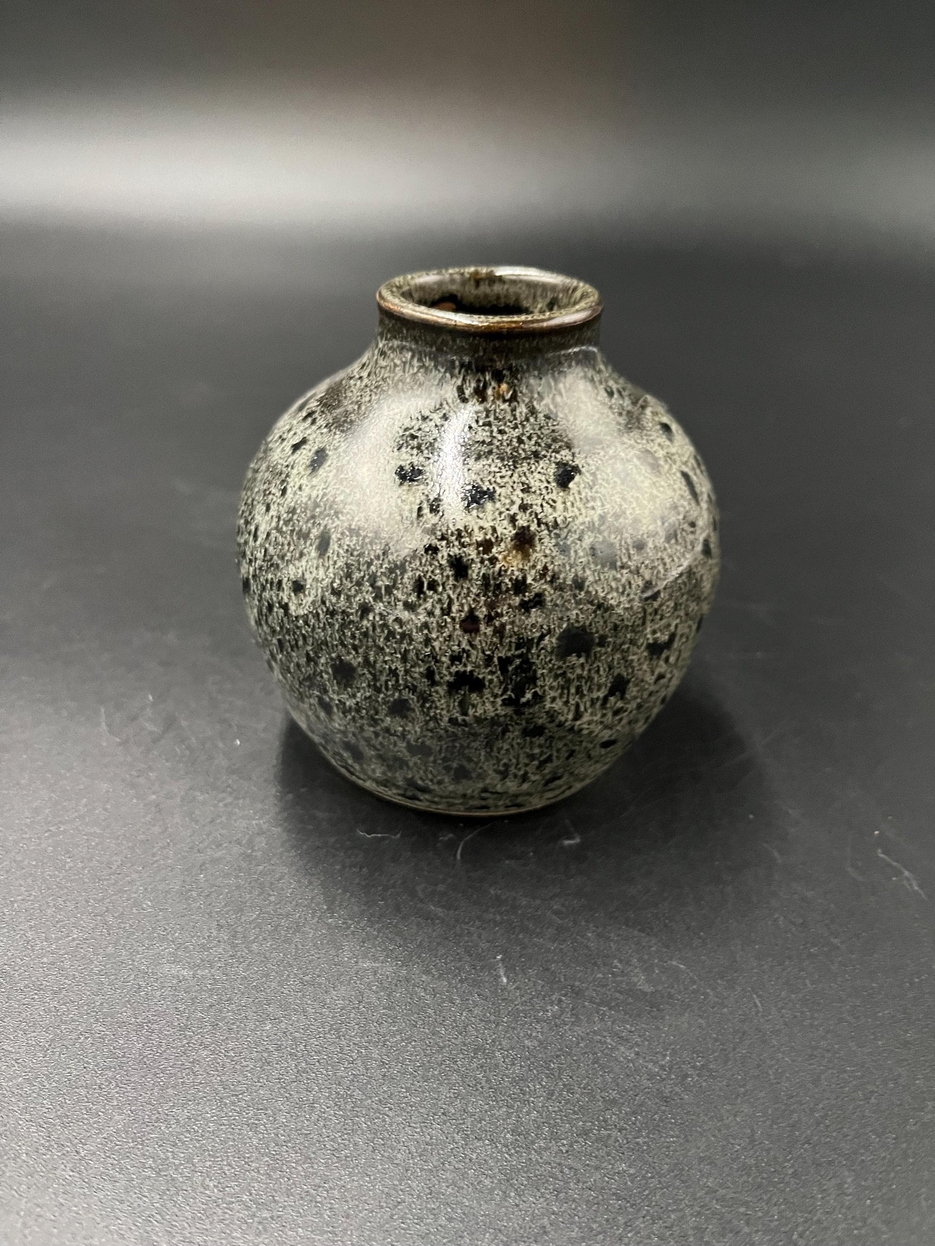 Handmade Black and White Ceramic Bud Vase