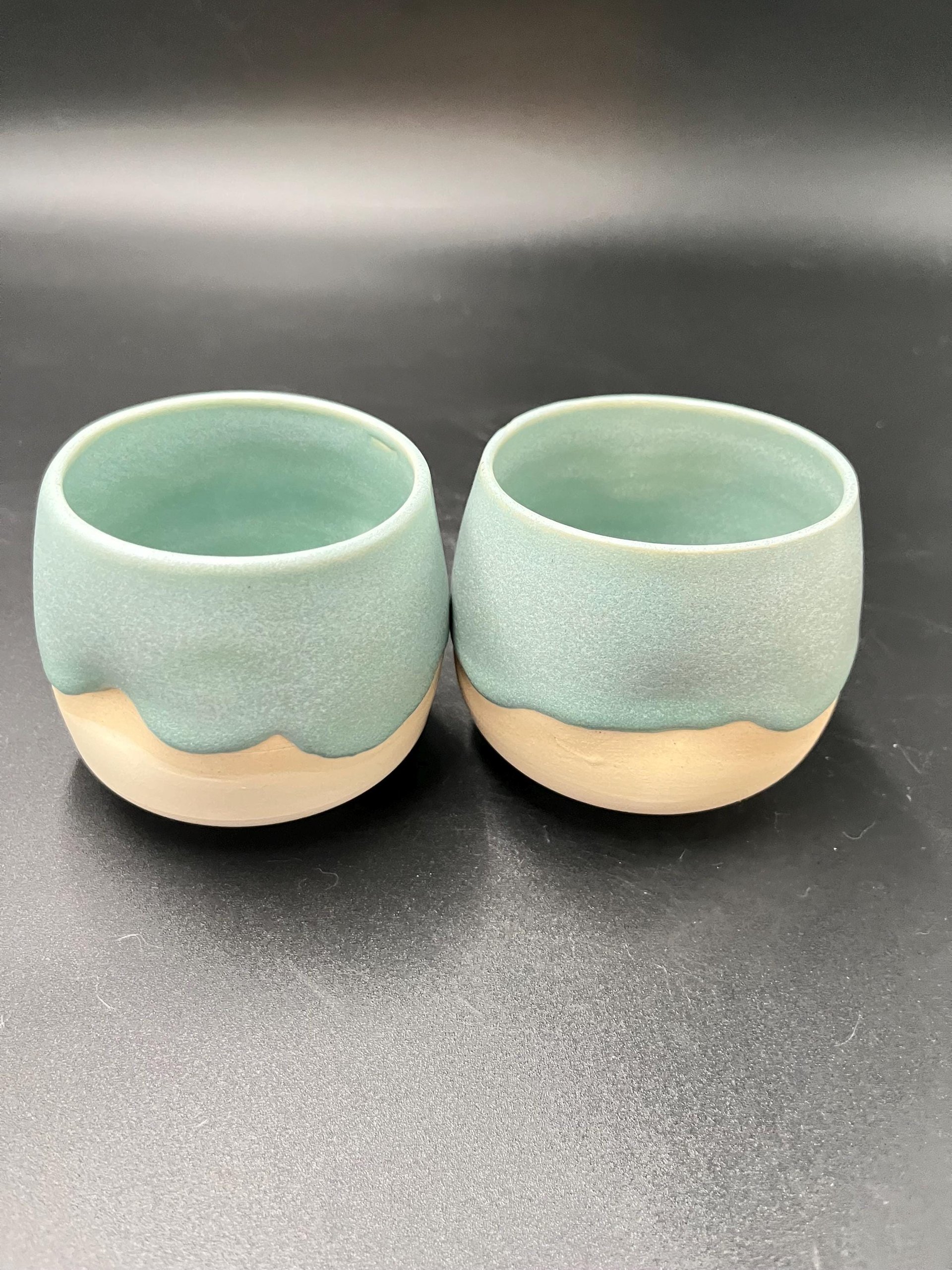 Hand-made Ice Blue Ceramic Tumbler Set