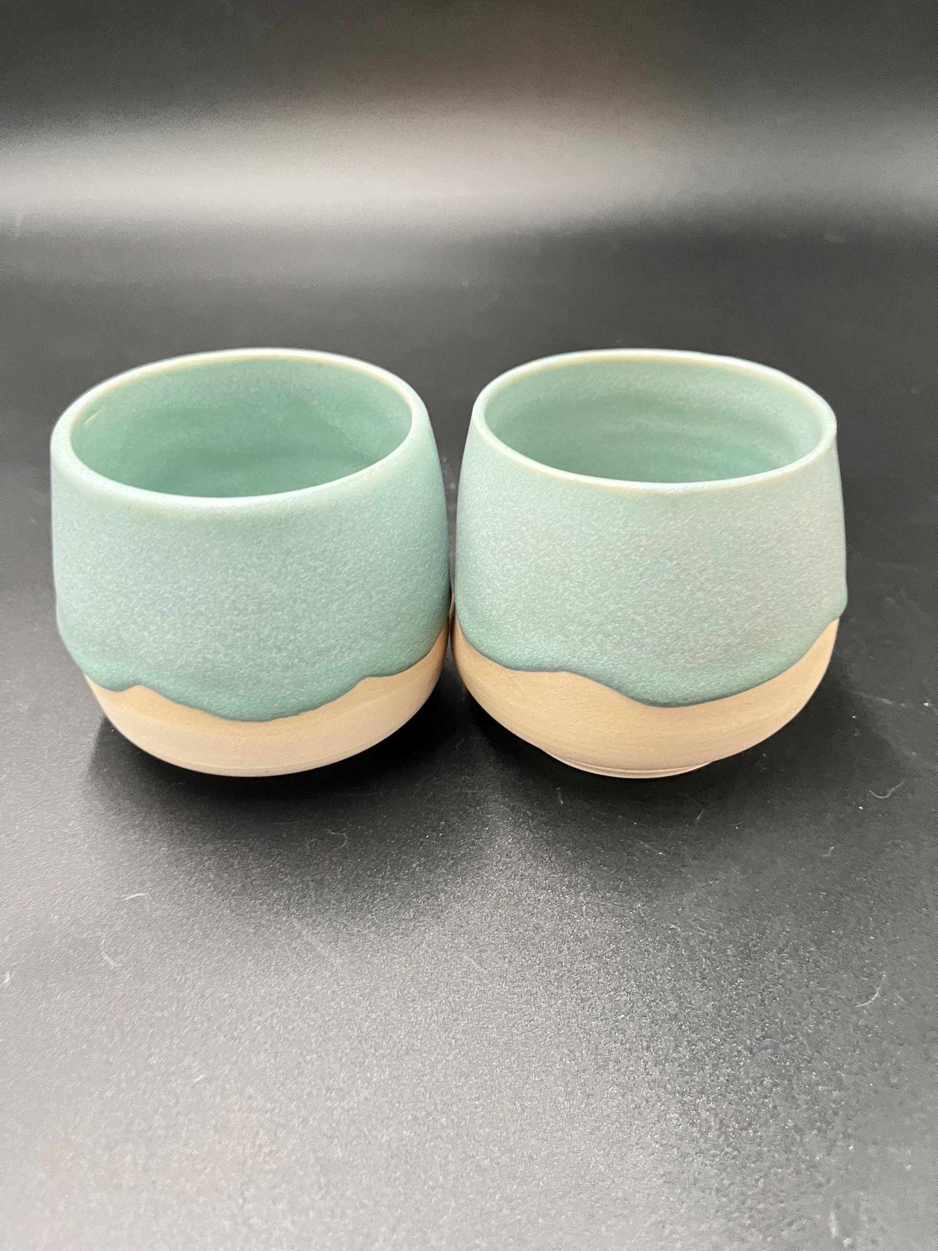 Hand-made Ice Blue Ceramic Tumbler Set
