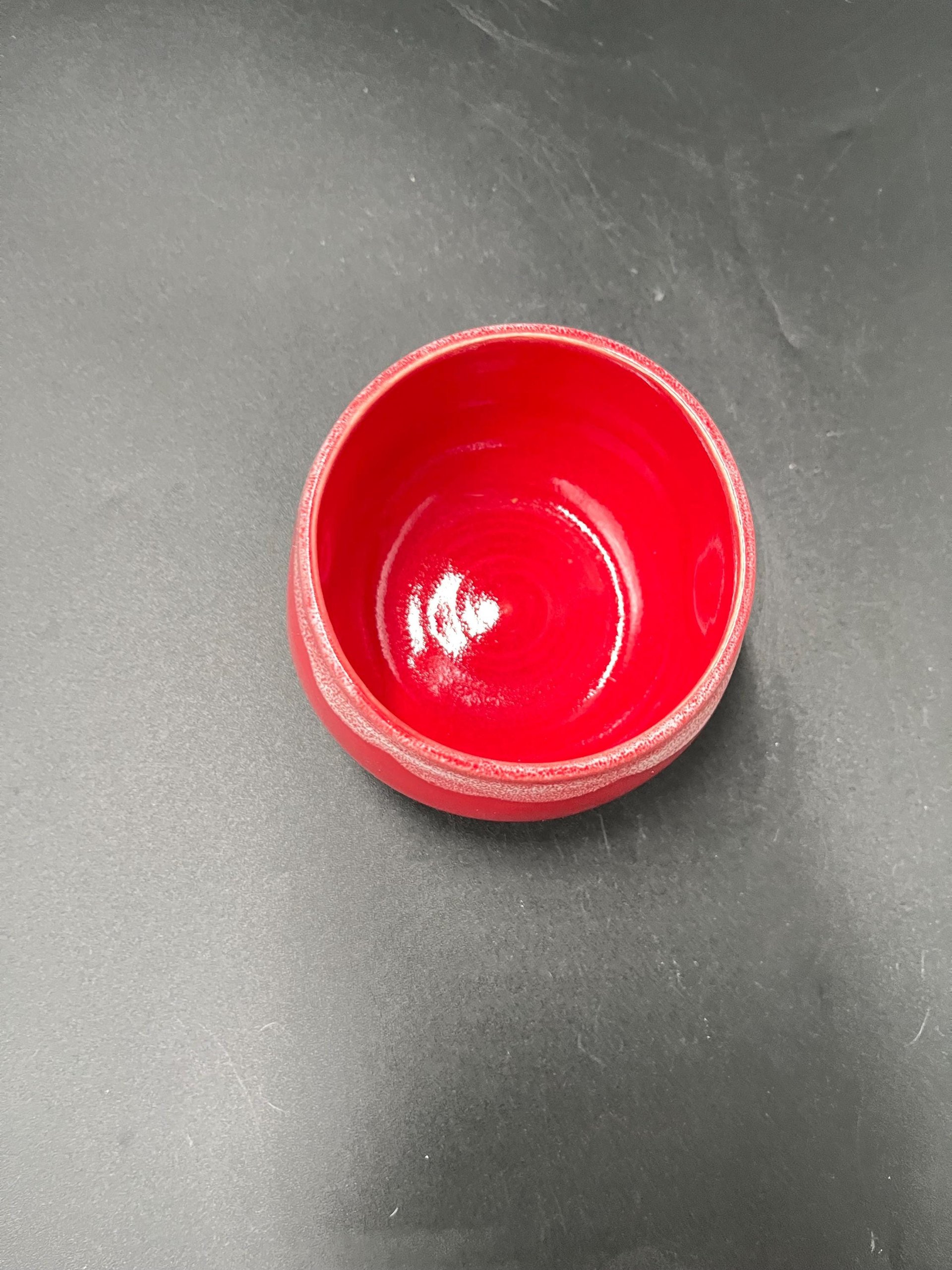 Hand-made Red and White Ceramic Christmas Tumbler