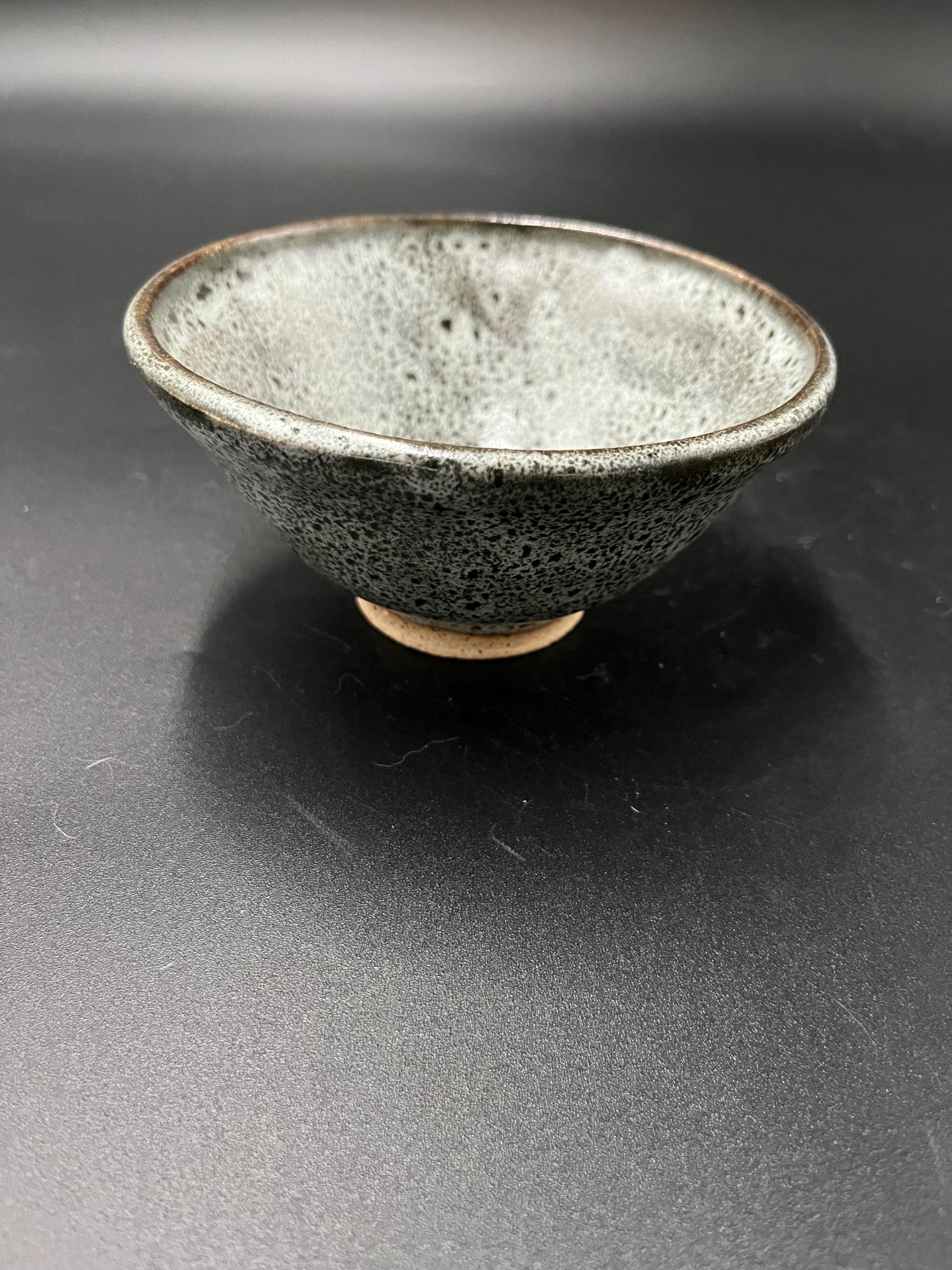 Handmade Small Black and White Ceramic Bowl