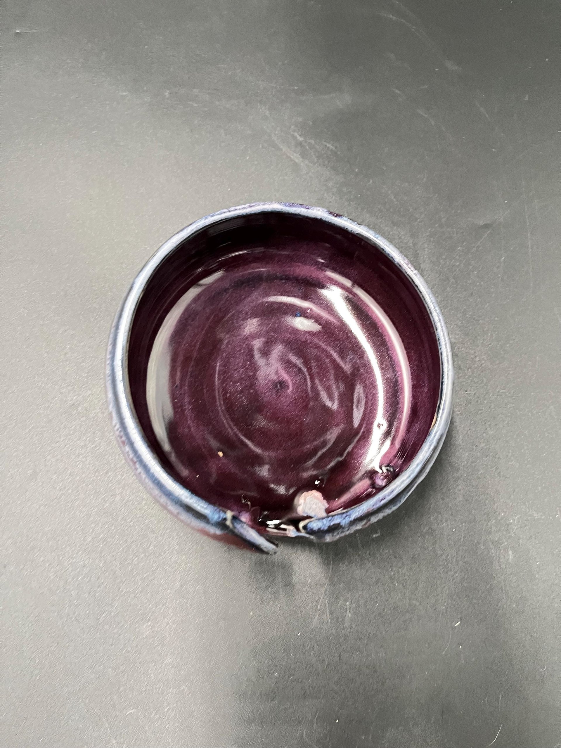 Handmade Purple Drip Glazed Ceramic Yarn Bowl