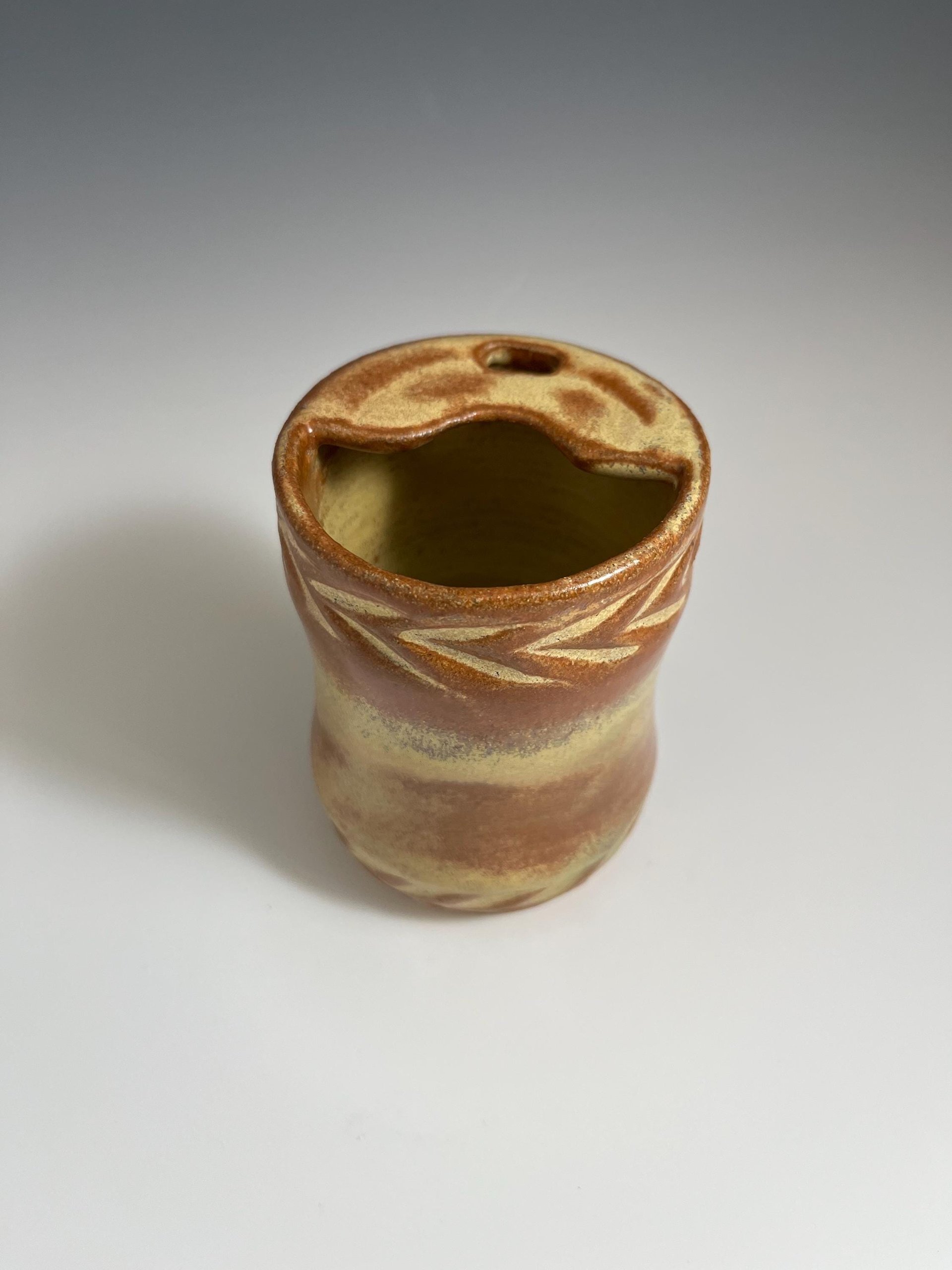 Handmade Ceramic Golden Travel Mug