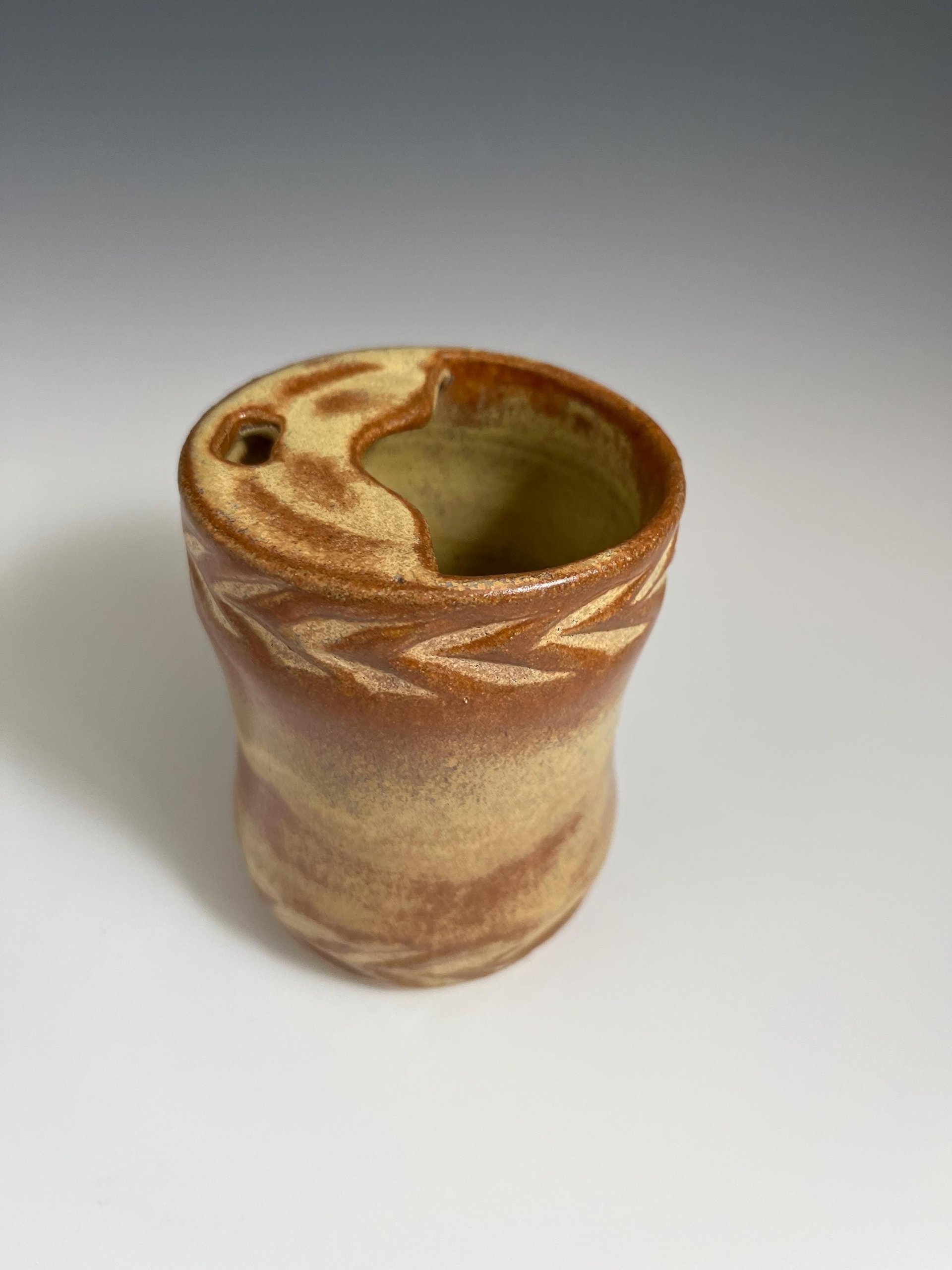 Handmade Ceramic Golden Travel Mug