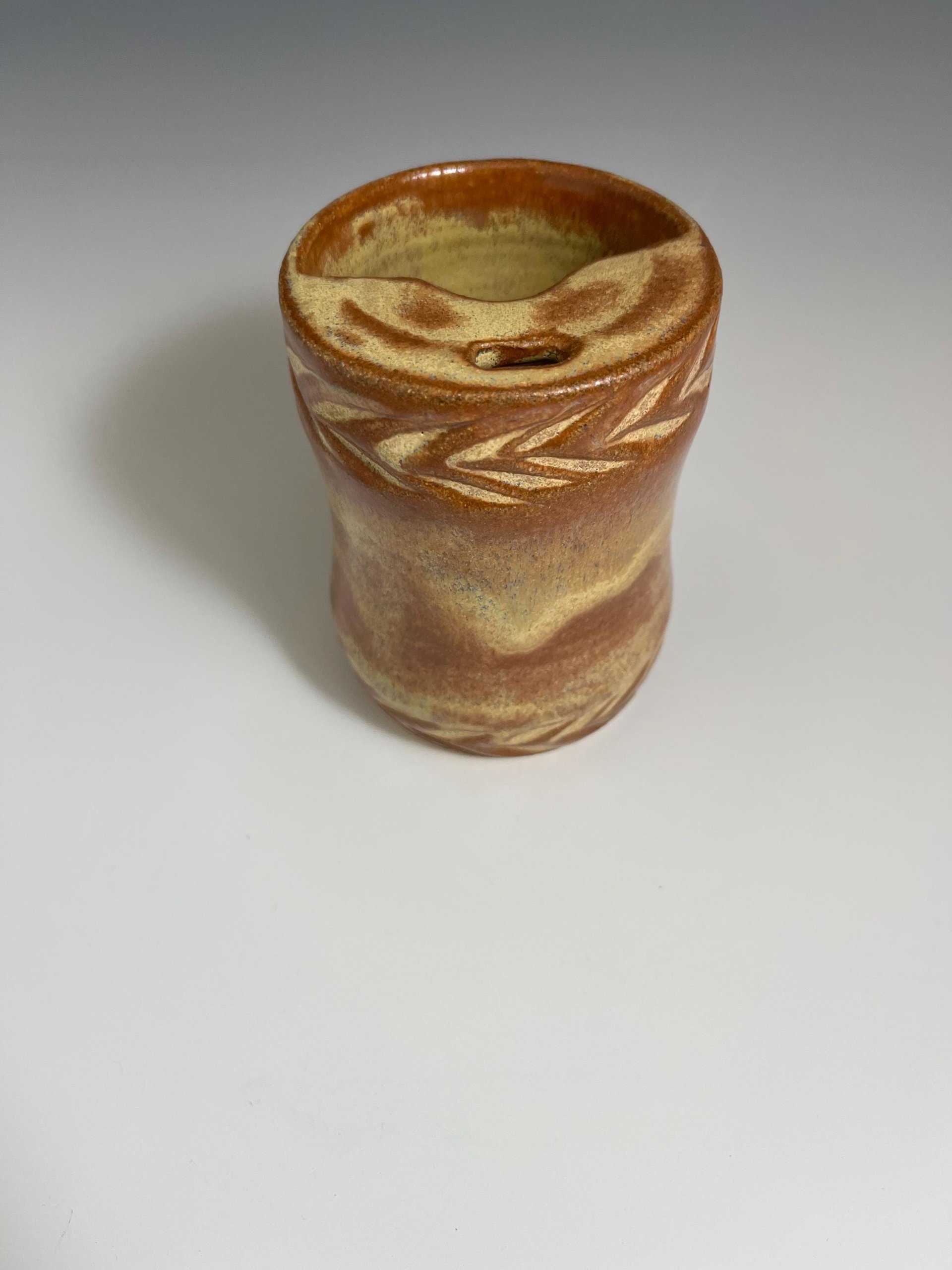 Handmade Ceramic Golden Travel Mug