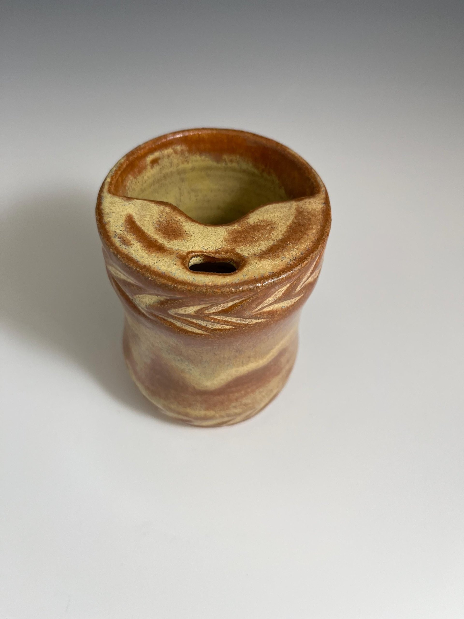 Handmade Ceramic Golden Travel Mug