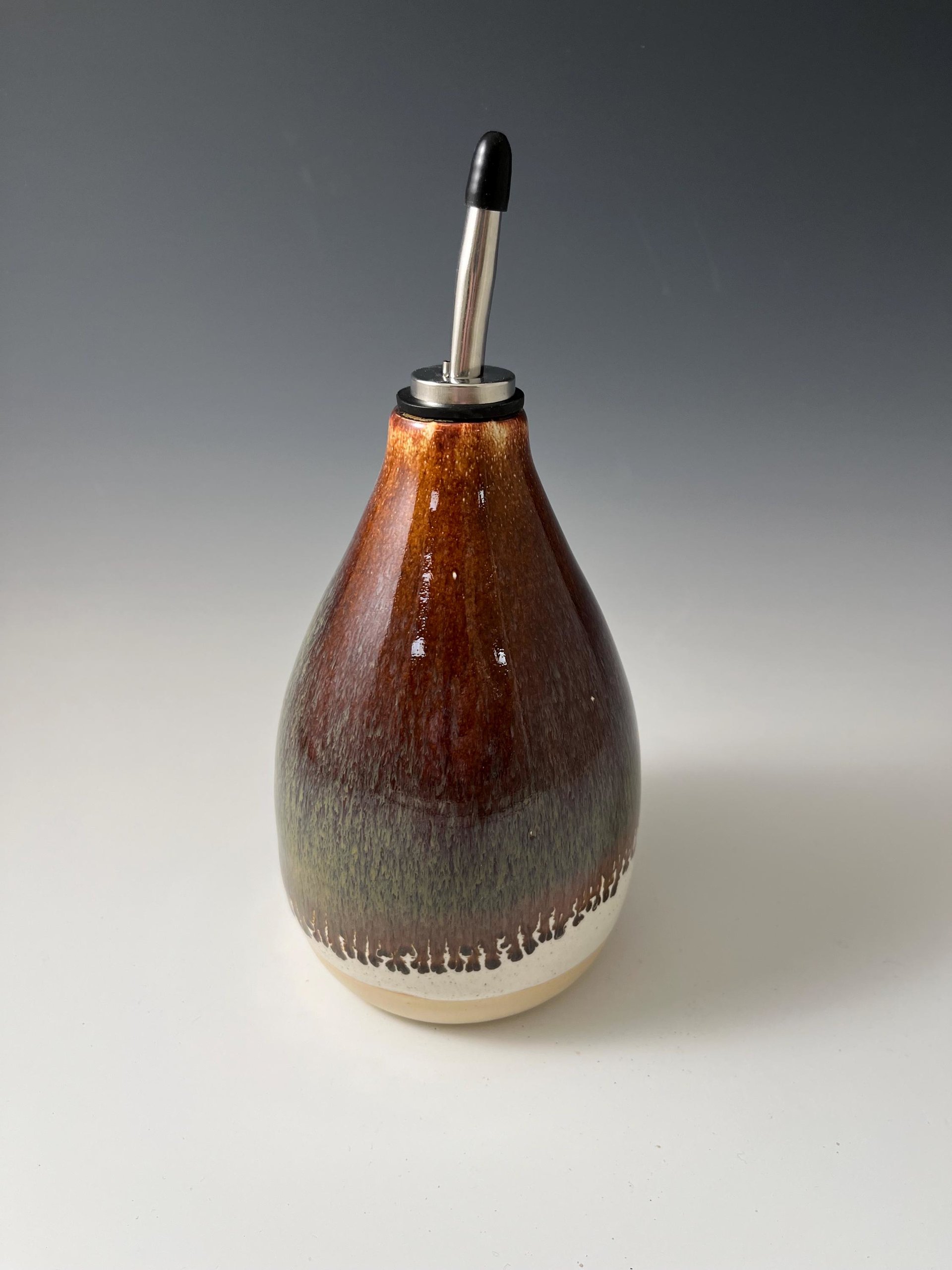 Handmade Ceramic Oil or Vinegar Dispenser - Dramatic Glaze Effects