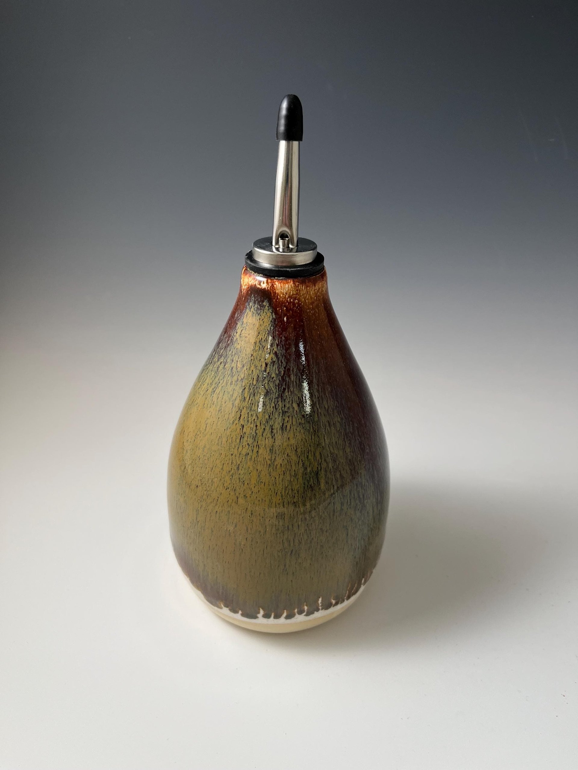 Handmade Ceramic Oil or Vinegar Dispenser - Dramatic Glaze Effects