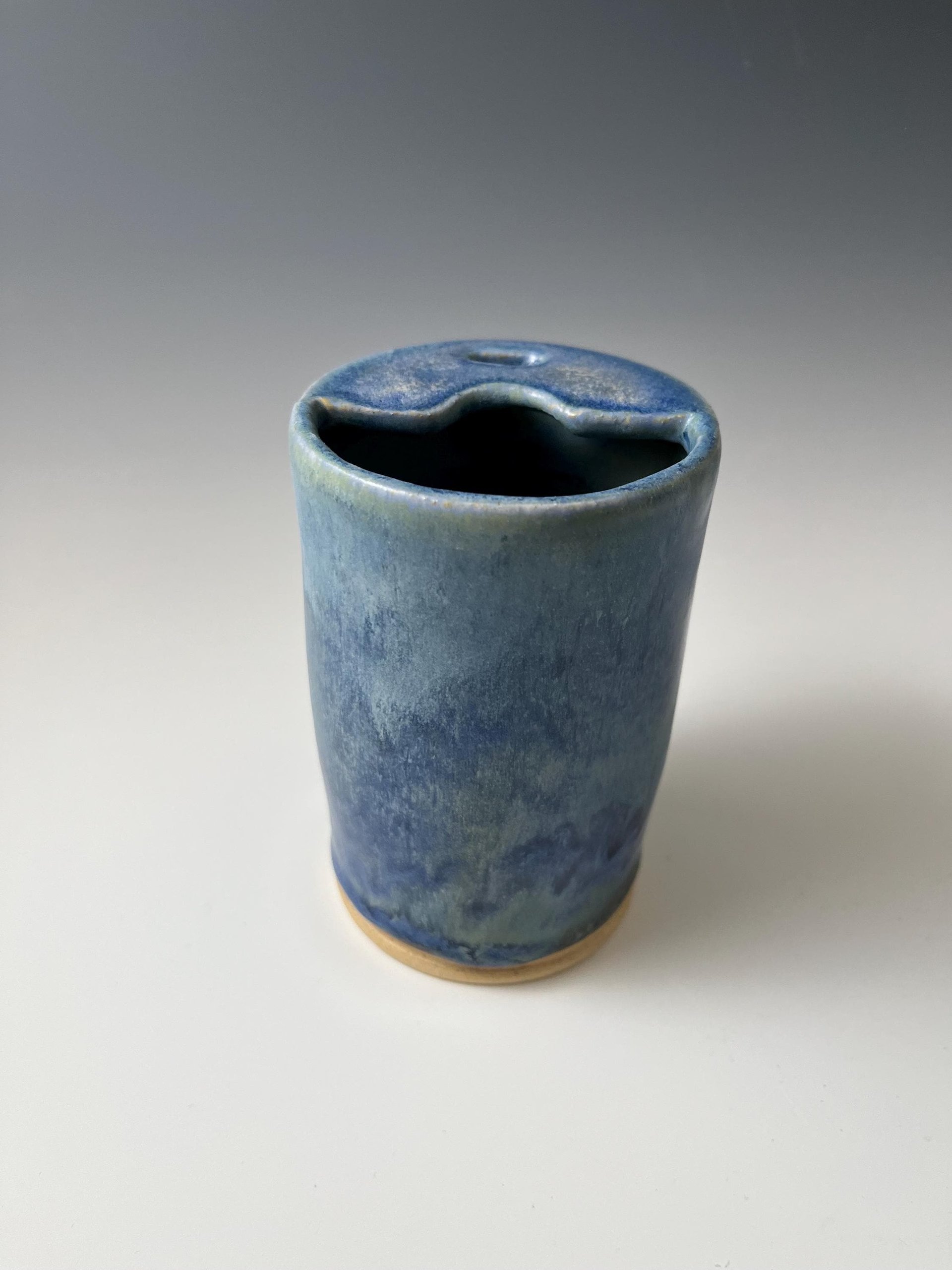 Handmade Ceramic Blue Green Matte Travel Mug