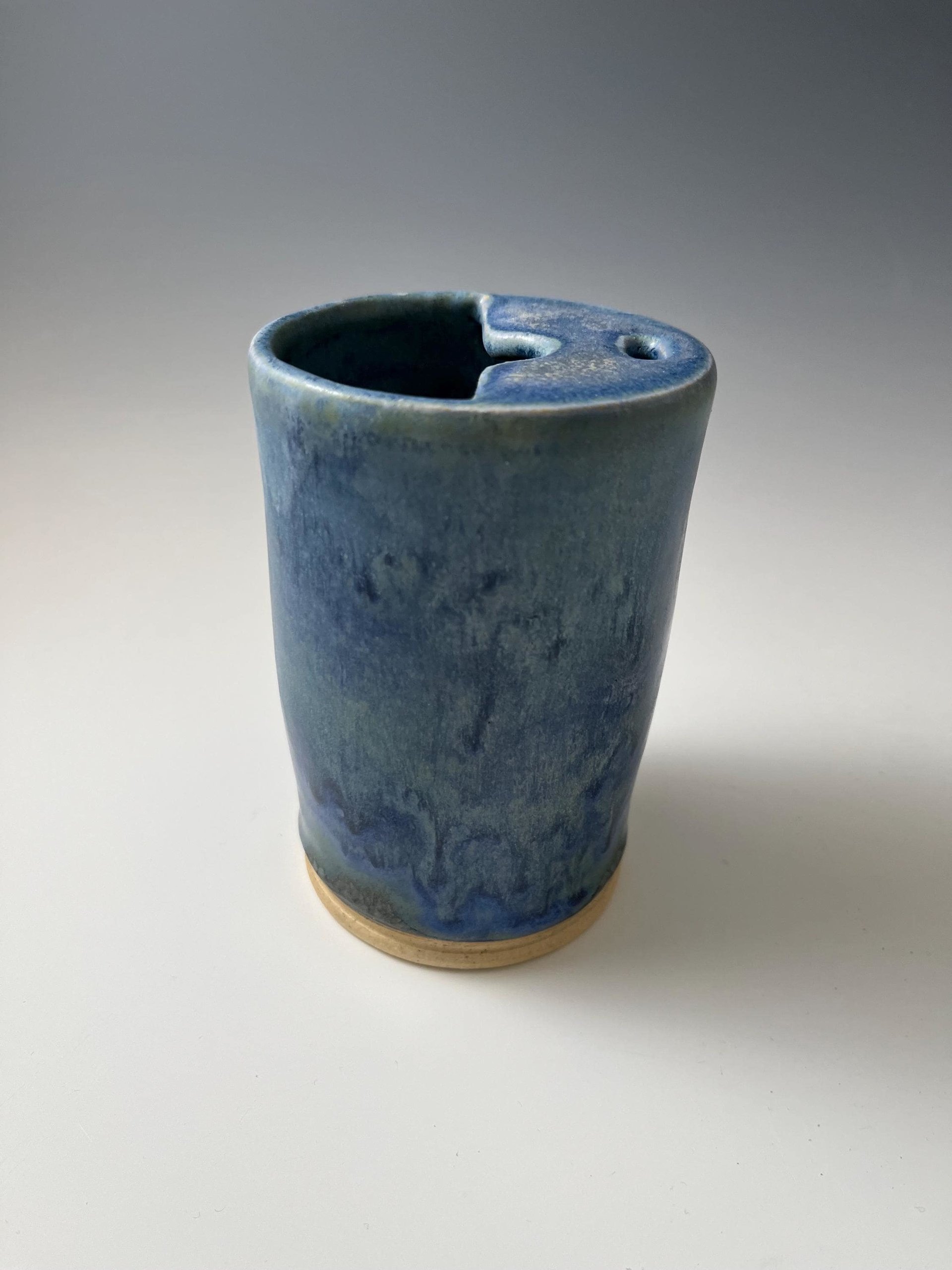 Handmade Ceramic Blue Green Matte Travel Mug