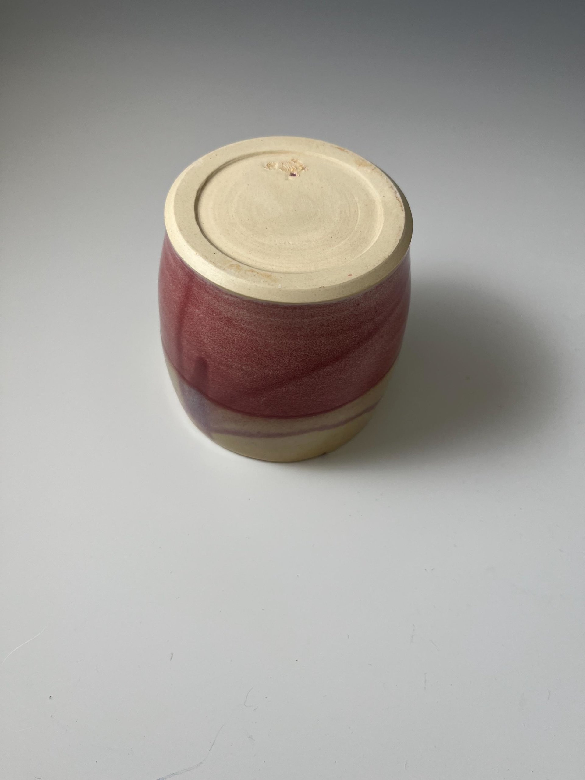 Handmade Rasberry Red and Cream Ceramic Tumbler