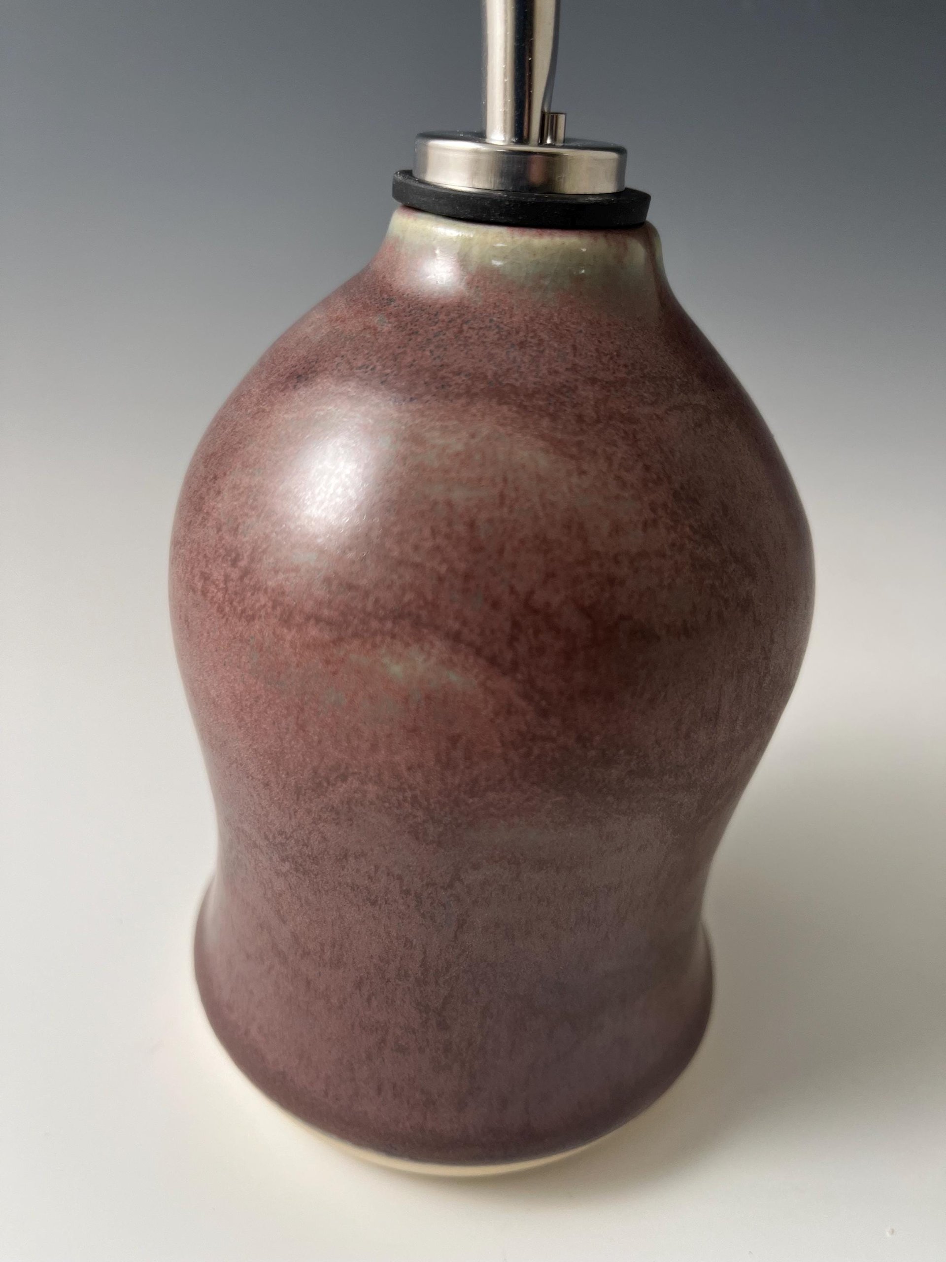 Handmade Ceramic Oil or Vinegar Dispenser - Purple Aubergine